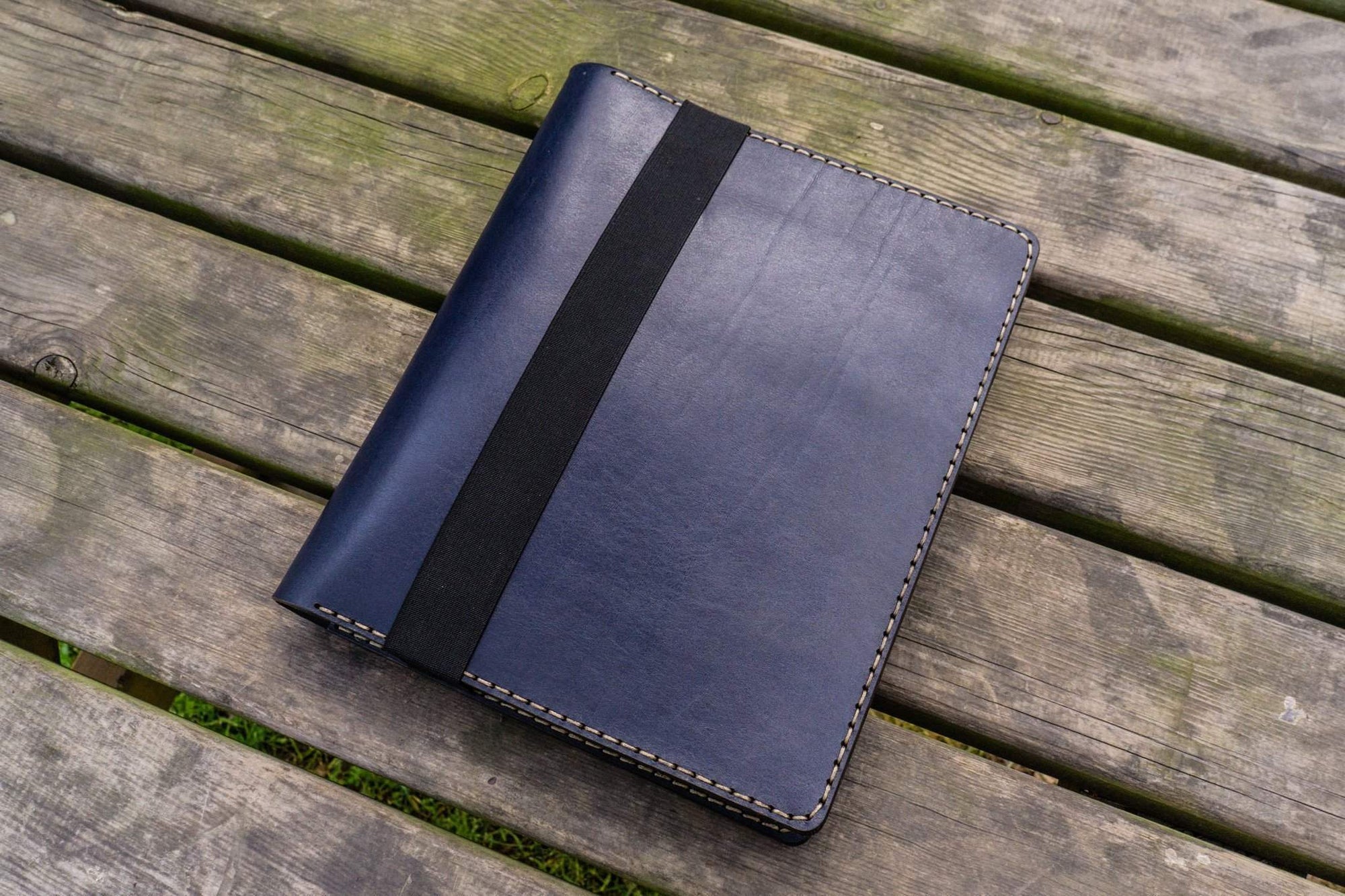 Composition Notebook Cover With iPad Air/Pro Pocket - Navy Blue-Galen Leather