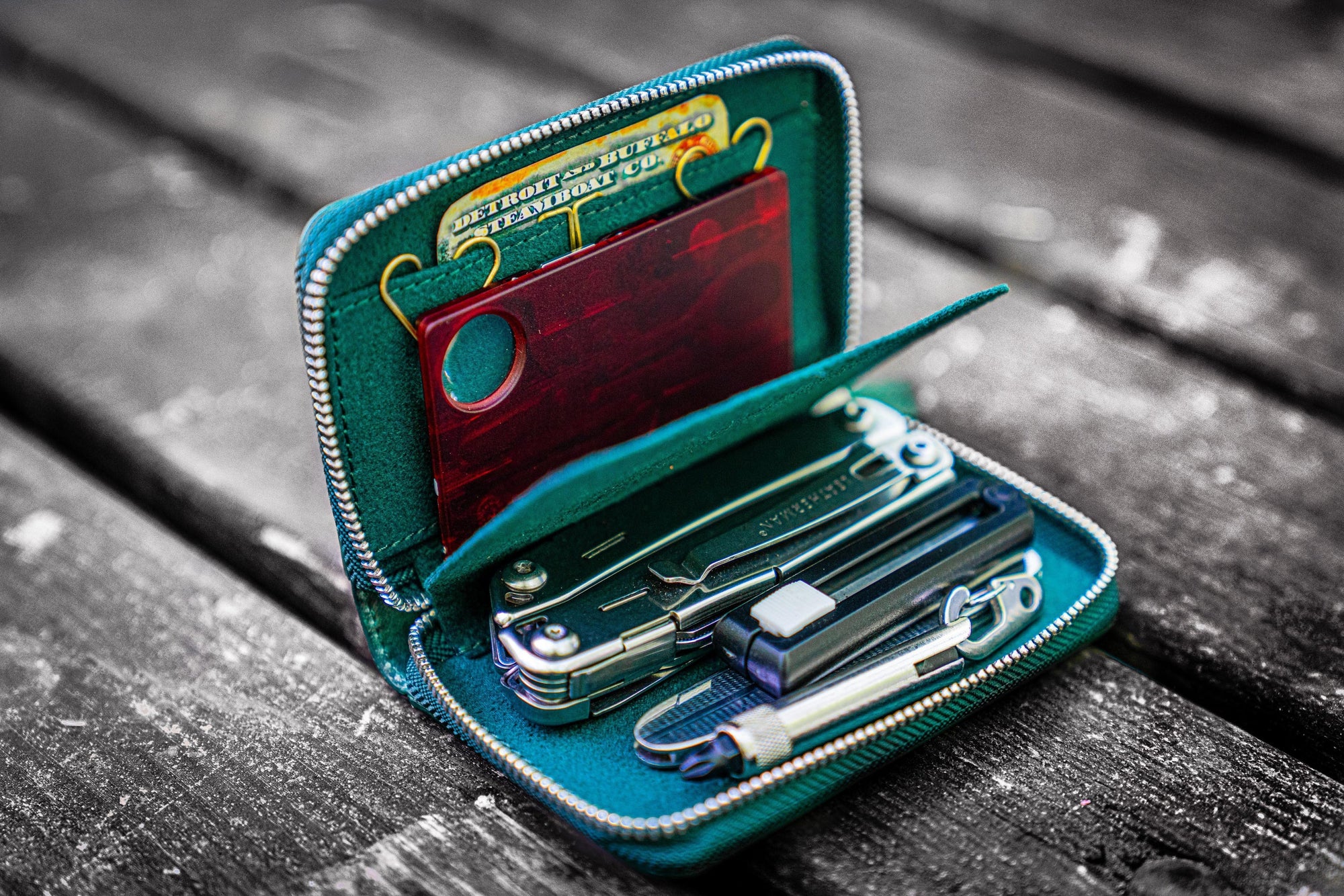 EDC Wallet - Crazy Horse Forest Green