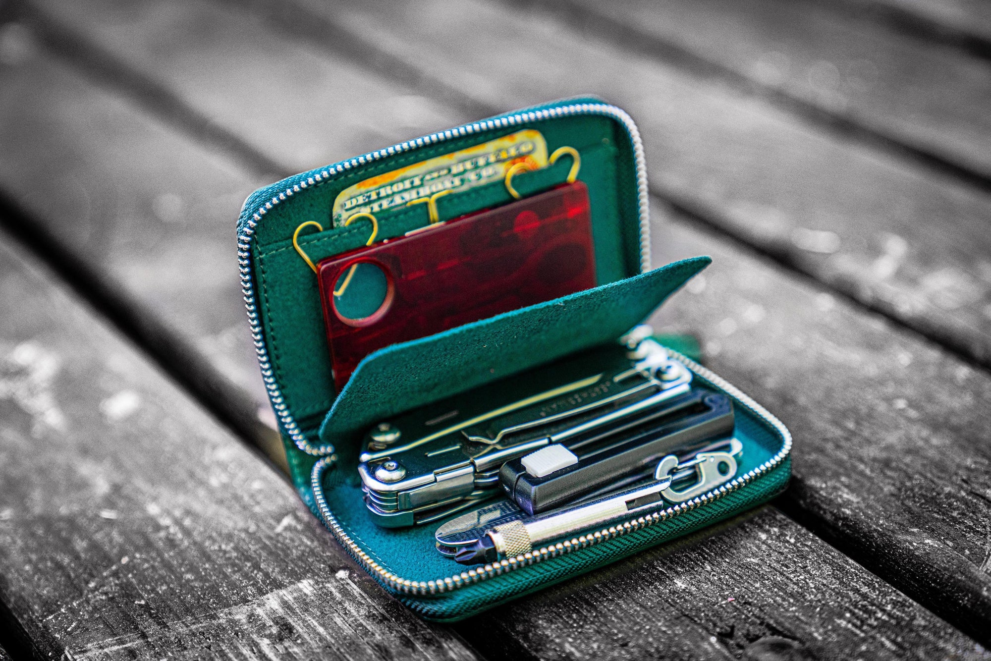 EDC Wallet - Crazy Horse Forest Green