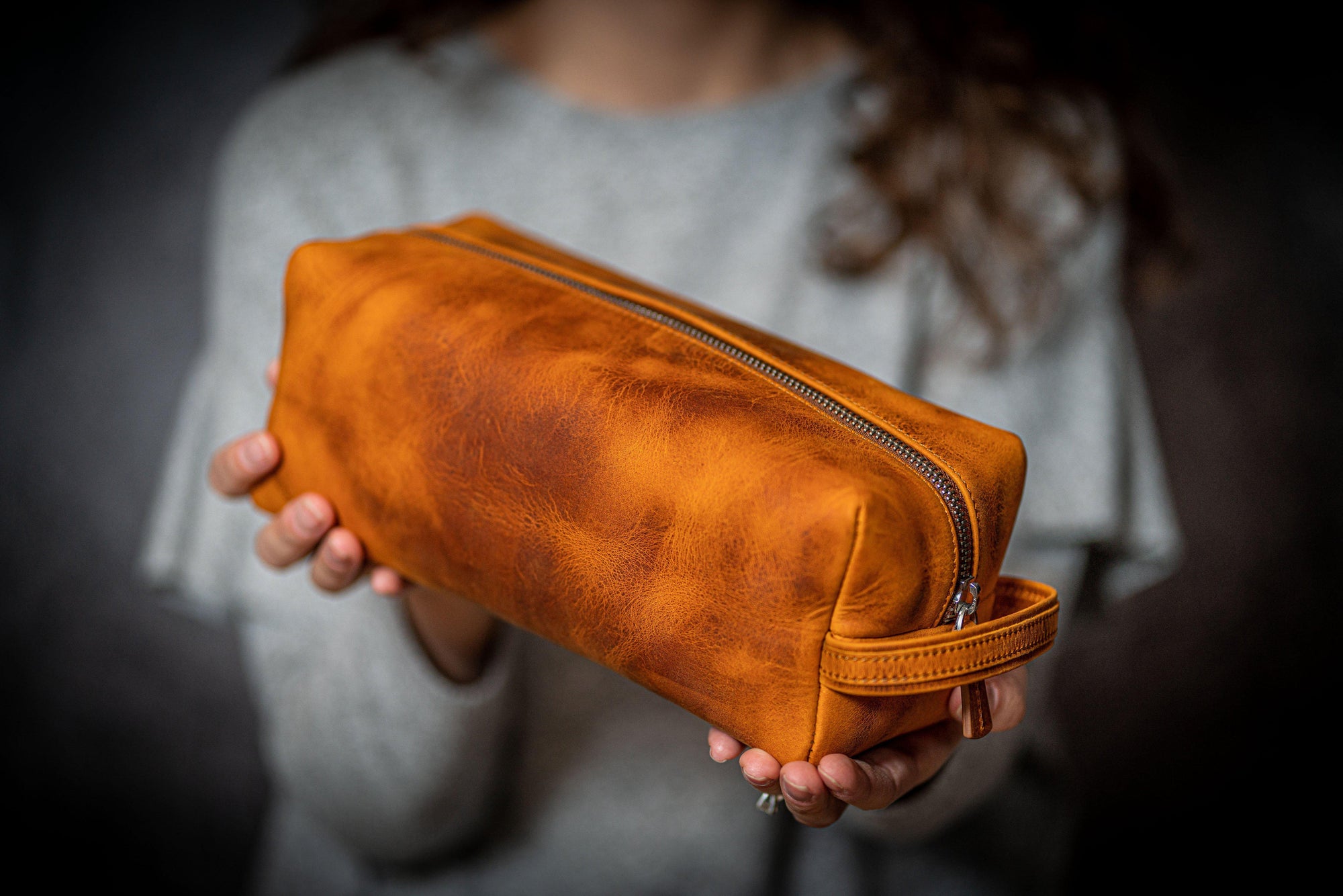 Leather Classic Dopp Kit & Travel Toiletry Bag - Crazy Horse Brown-Galen Leather