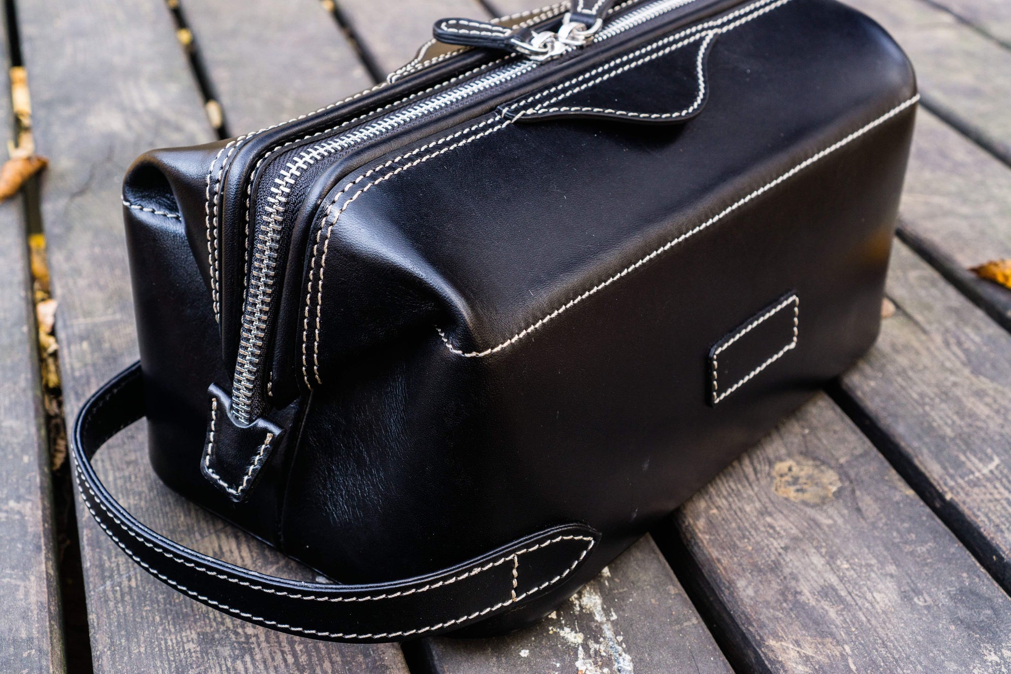 Leather Dopp Kit - Black-Galen Leather