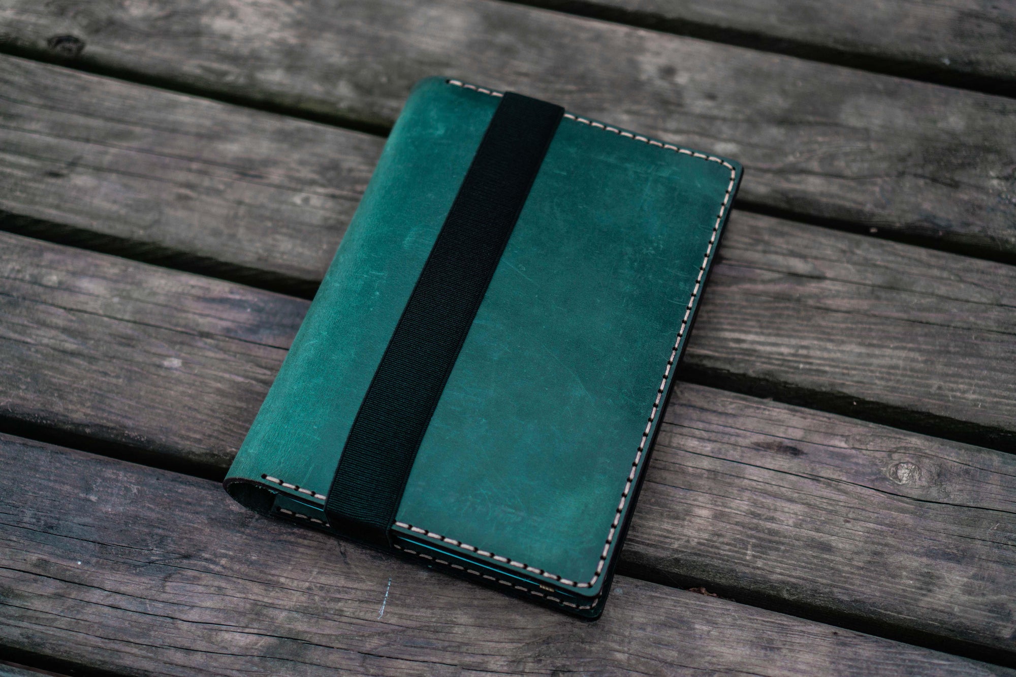 Leather Leuchtturm1917 A5 Notebook Cover - Crazy Horse Forest Green-Galen Leather