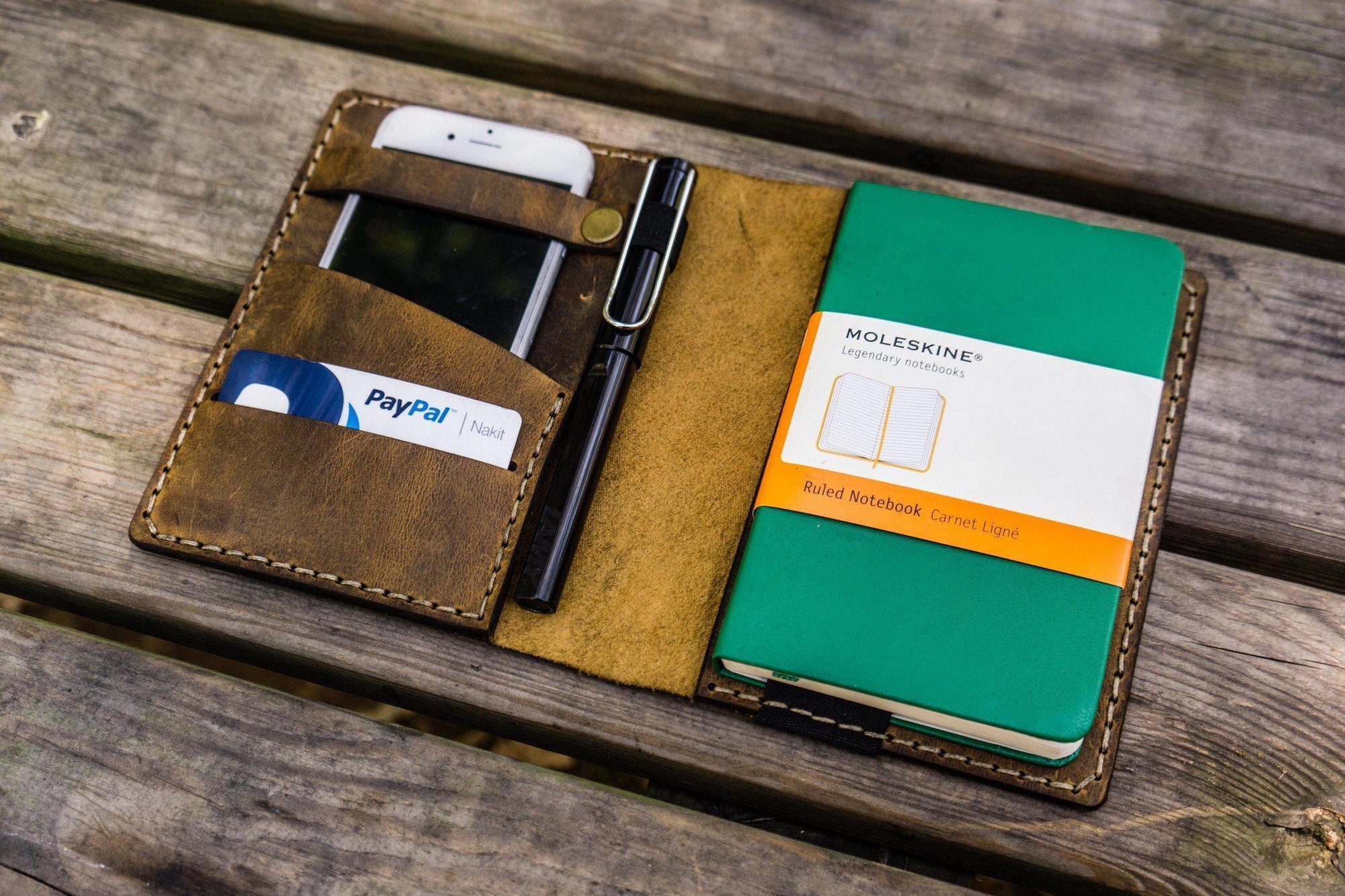 Leather Leuchtturm1917 A6 Notebook Cover - Crazy Horse Brown-Galen Leather