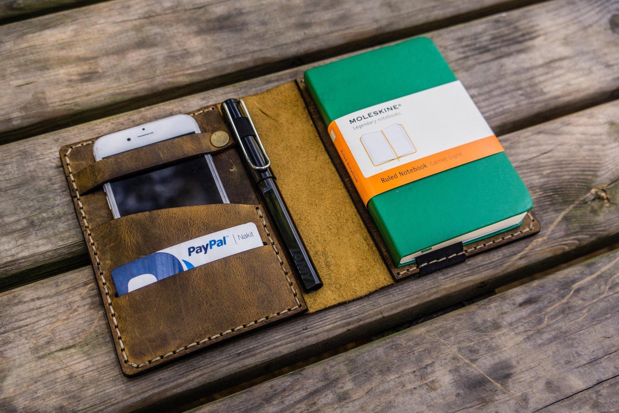 Leather Leuchtturm1917 A6 Notebook Cover - Crazy Horse Brown-Galen Leather