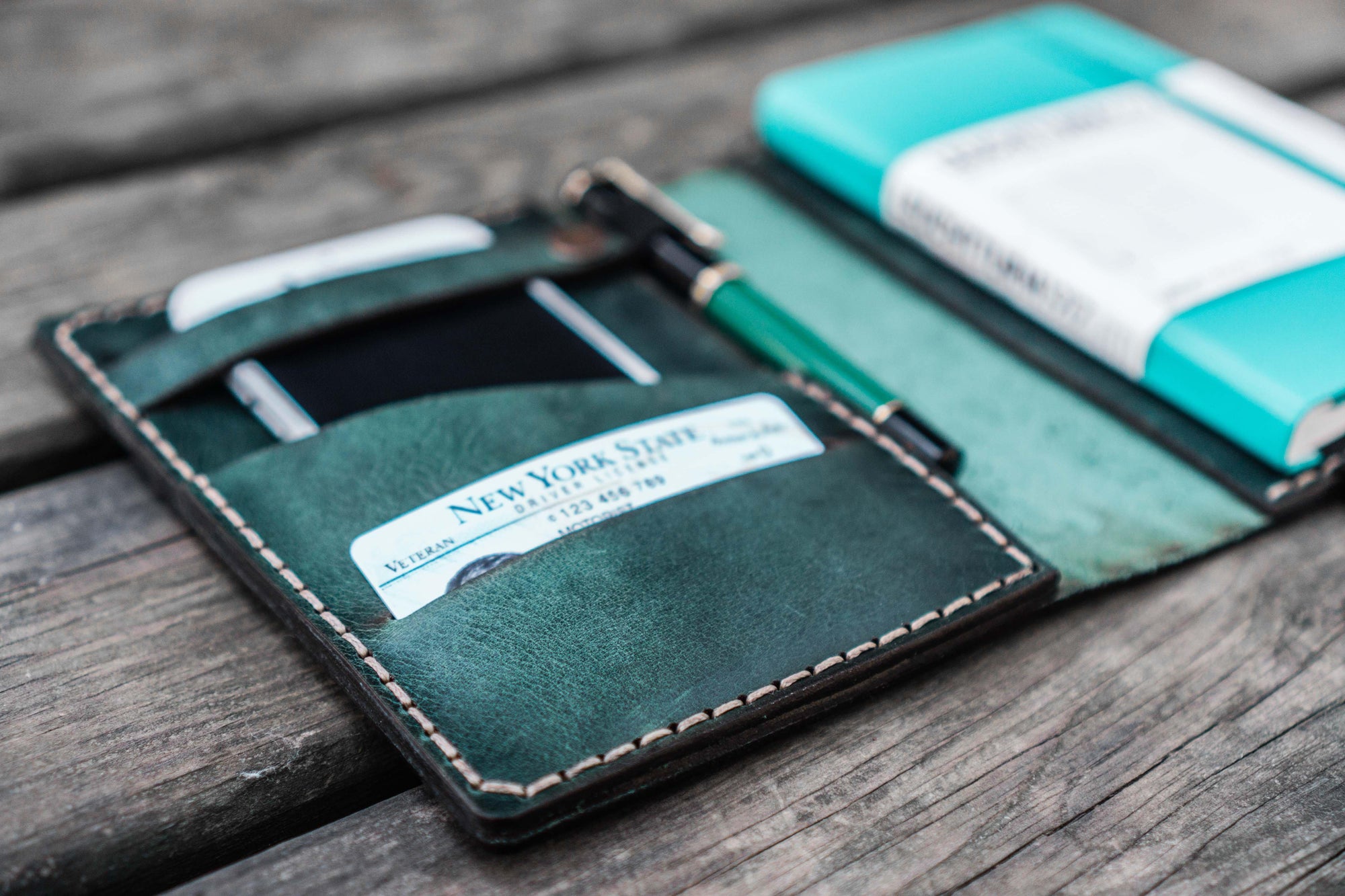 Leather Leuchtturm1917 A6 Notebook Cover - Crazy Horse Forest Green-Galen Leather