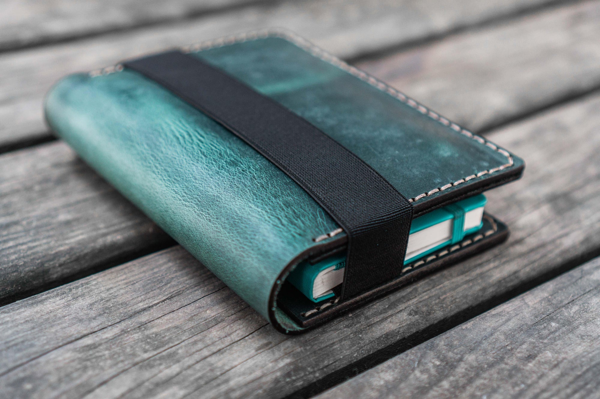 Leather Leuchtturm1917 A6 Notebook Cover - Crazy Horse Forest Green-Galen Leather