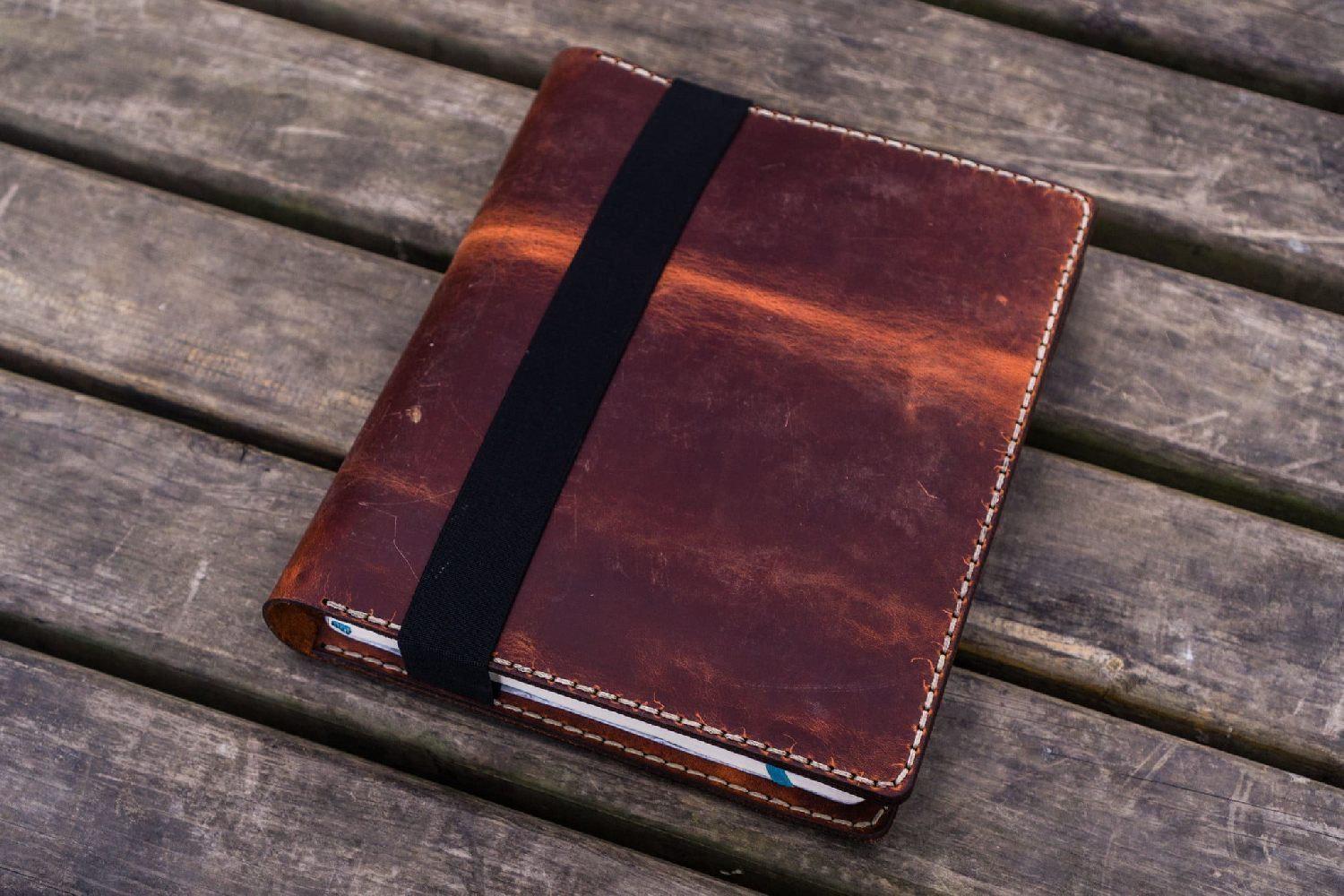 Leather Leuchtturm1917 B5 Notebook &amp; iPad Air/Pro Cover - Crazy Horse Orange-Galen Leather