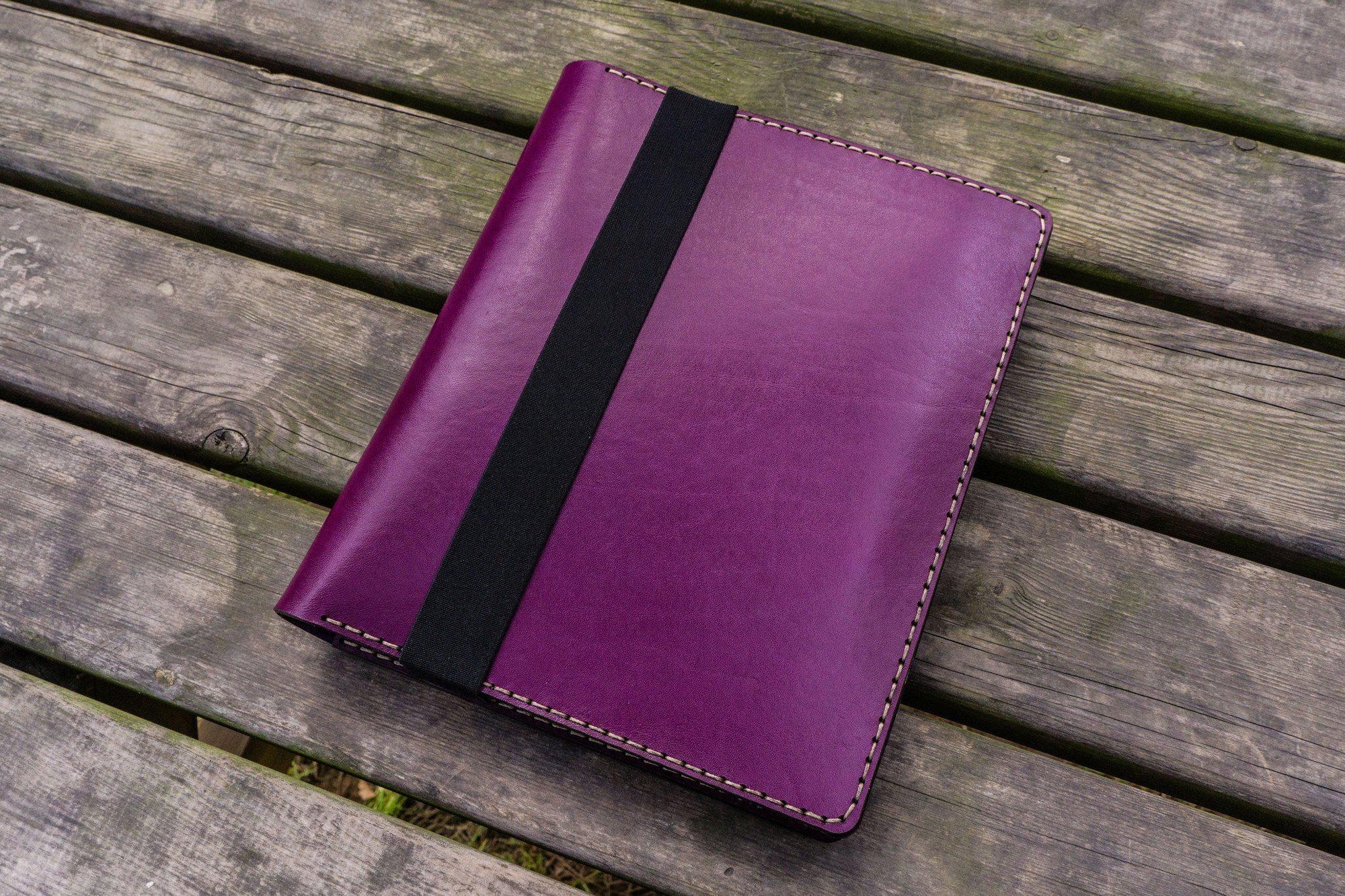 Leather Leuchtturm1917 B5 Notebook &amp; iPad Air/Pro Cover - Purple-Galen Leather