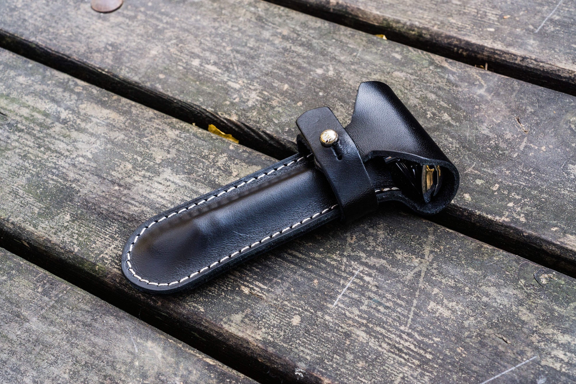 Leather Safety Razor Case - Black-Galen Leather