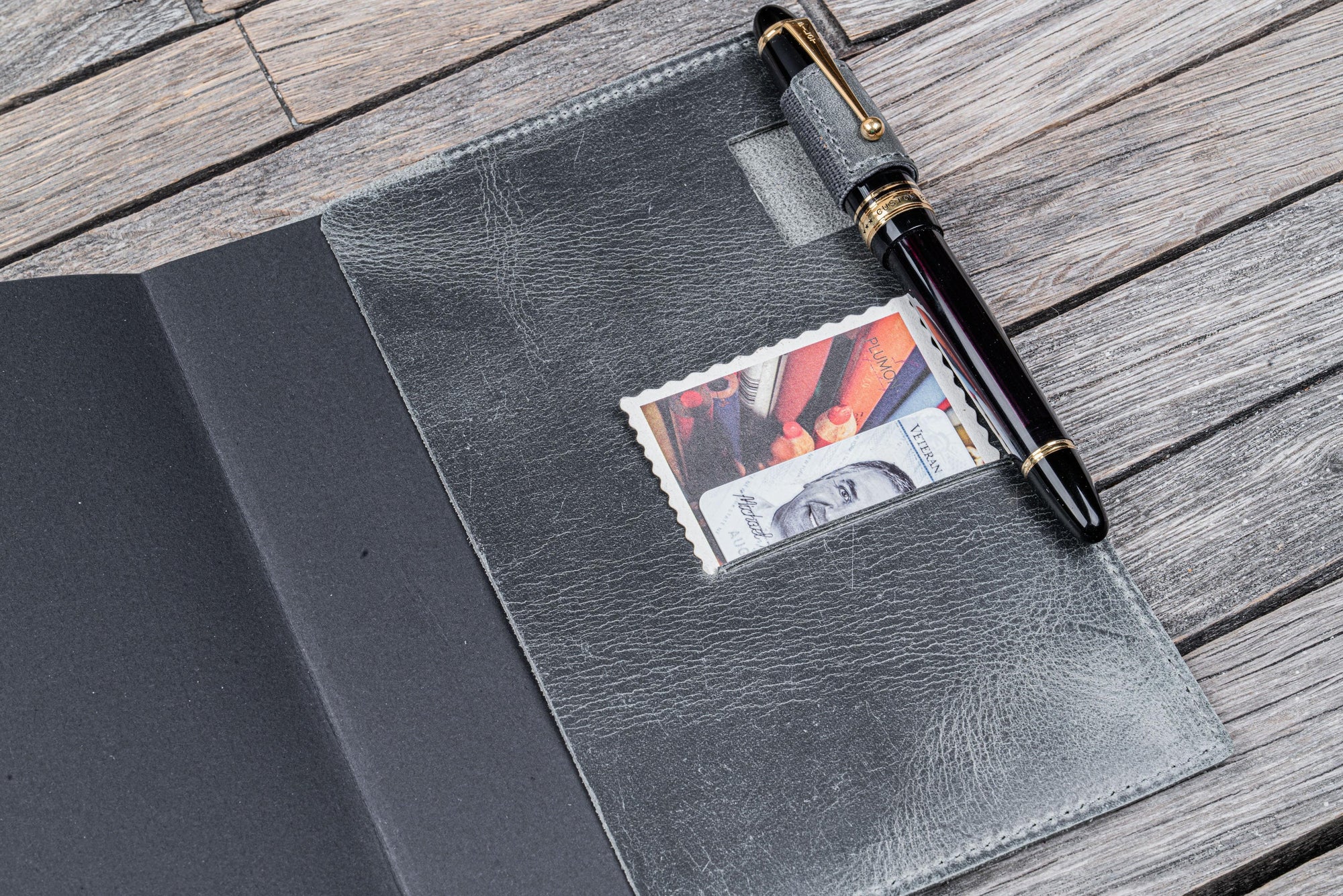 Leather Slim B6 Notebook / Planner Cover - Crazy Horse Smoky