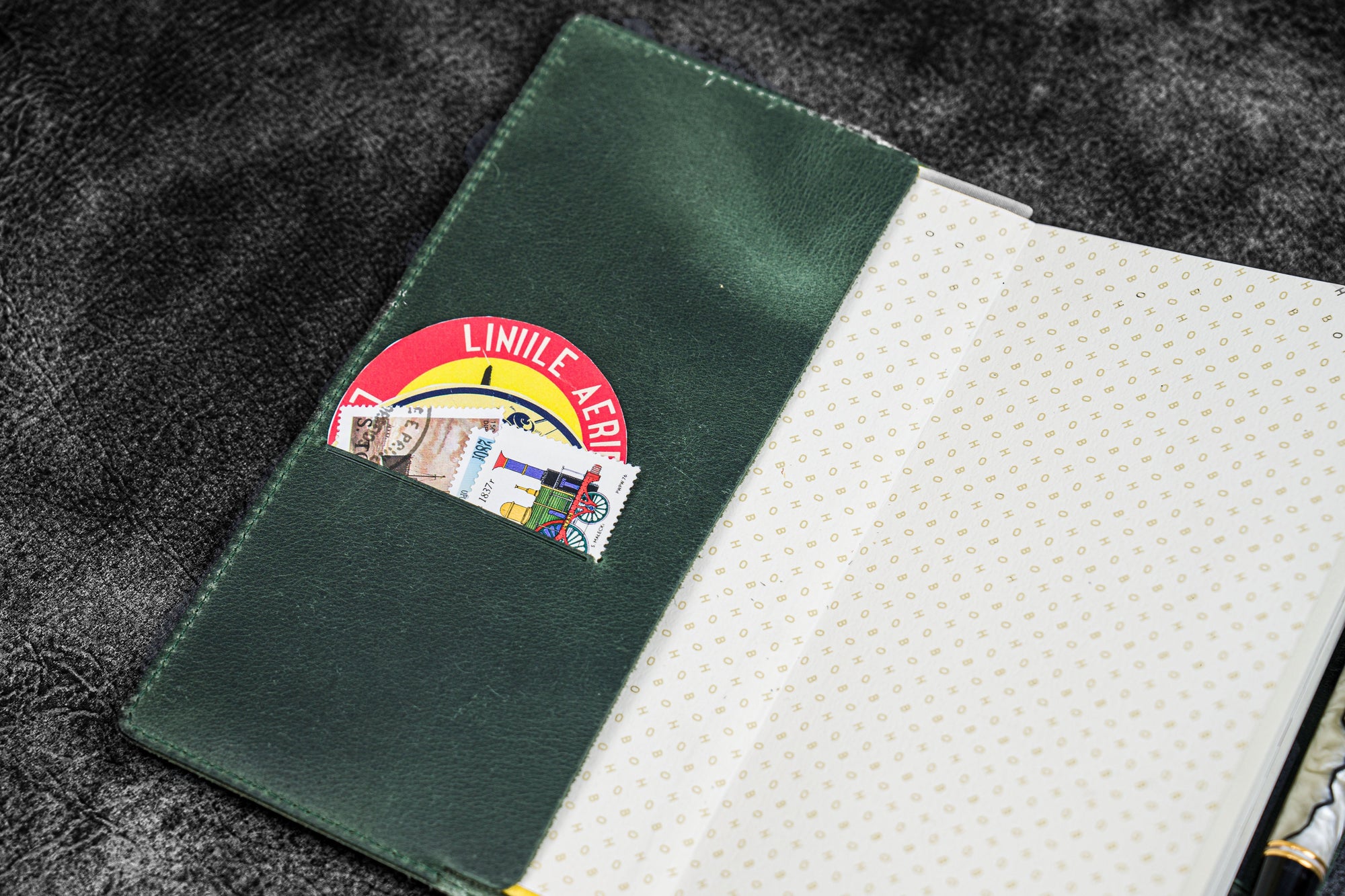 Leather Slim Hobonichi Weeks Planner Cover - C.H. Forest Green