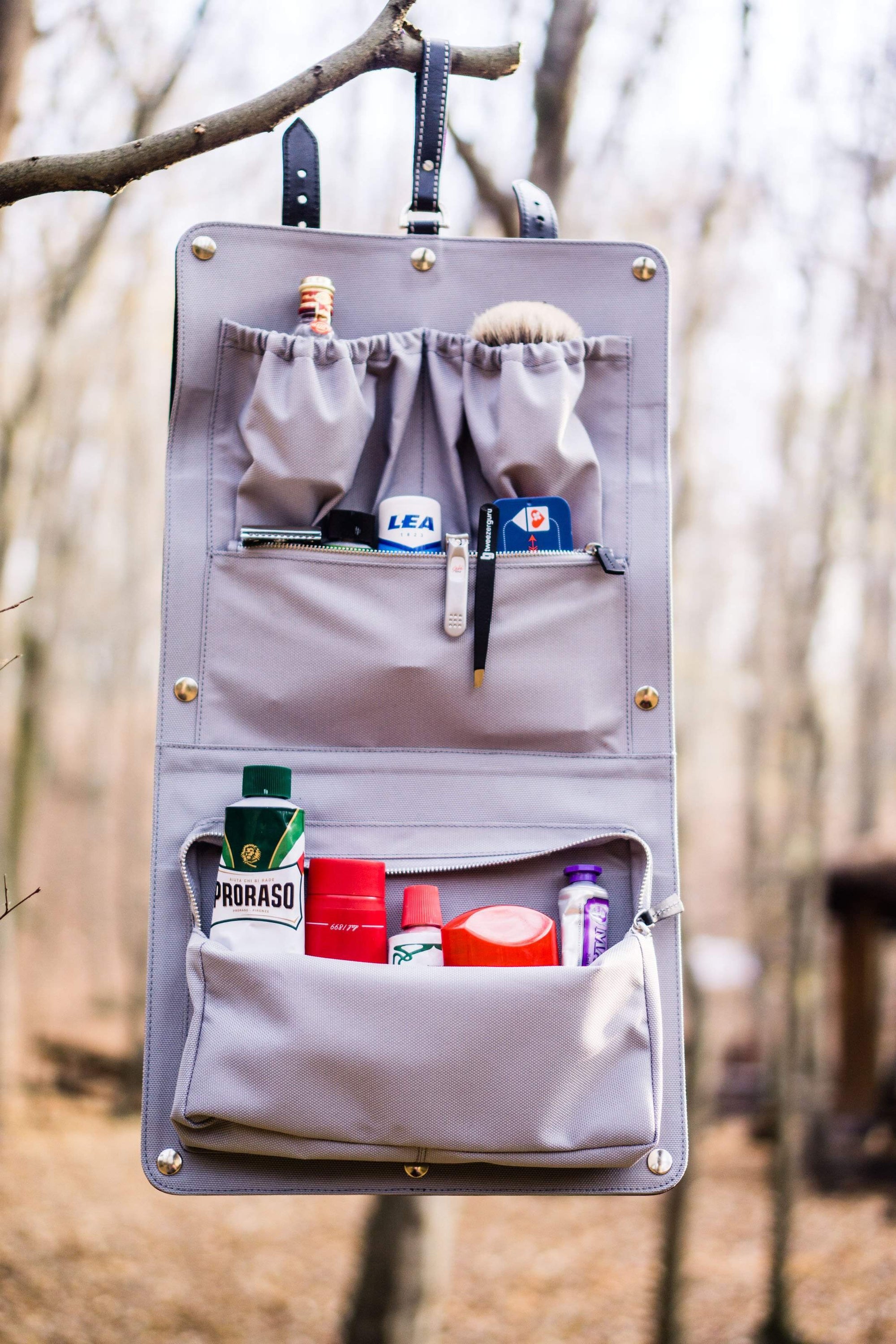 Leather Toiletry / Travel Bag - Black-Galen Leather