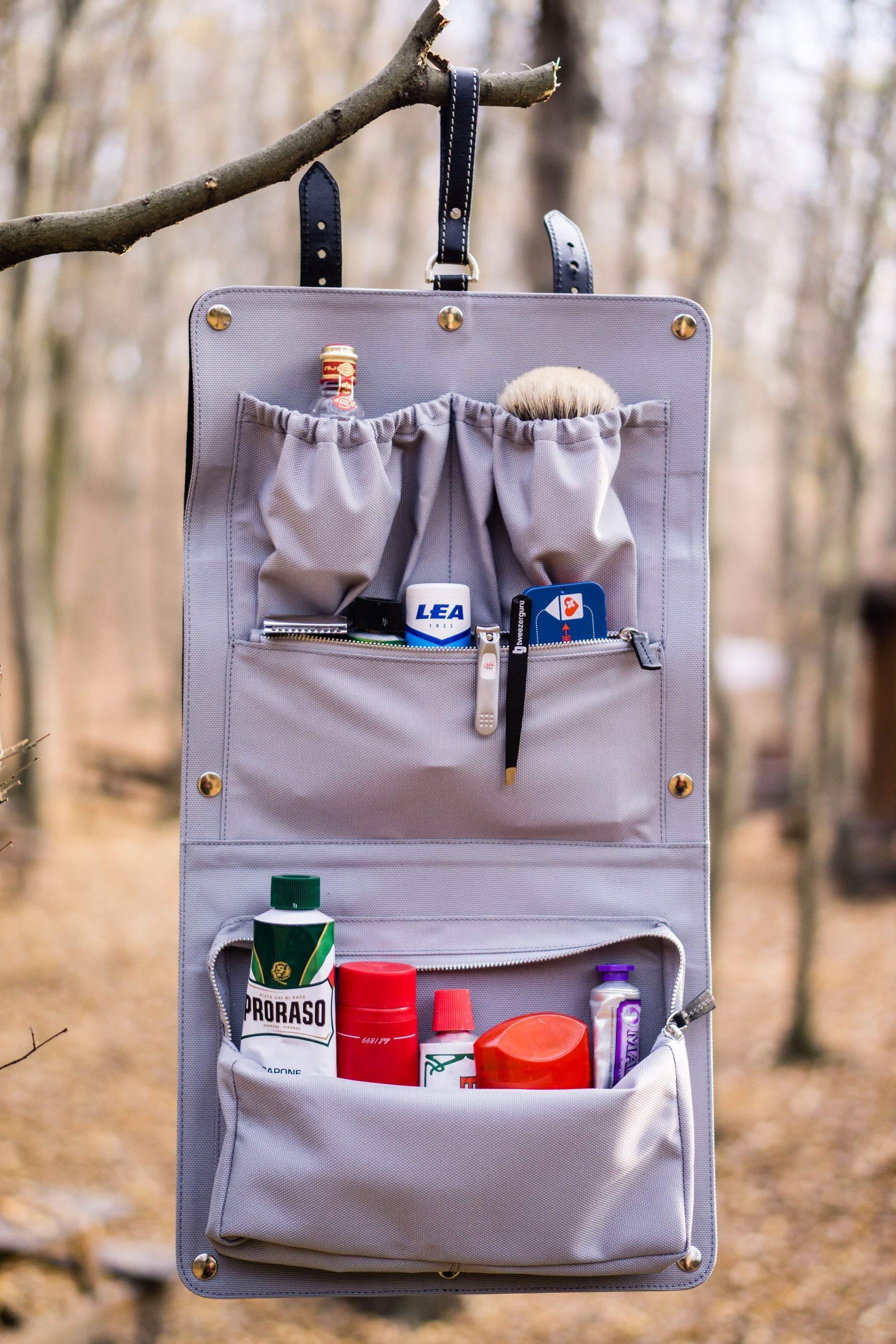 Leather Toiletry / Travel Bag - Black-Galen Leather