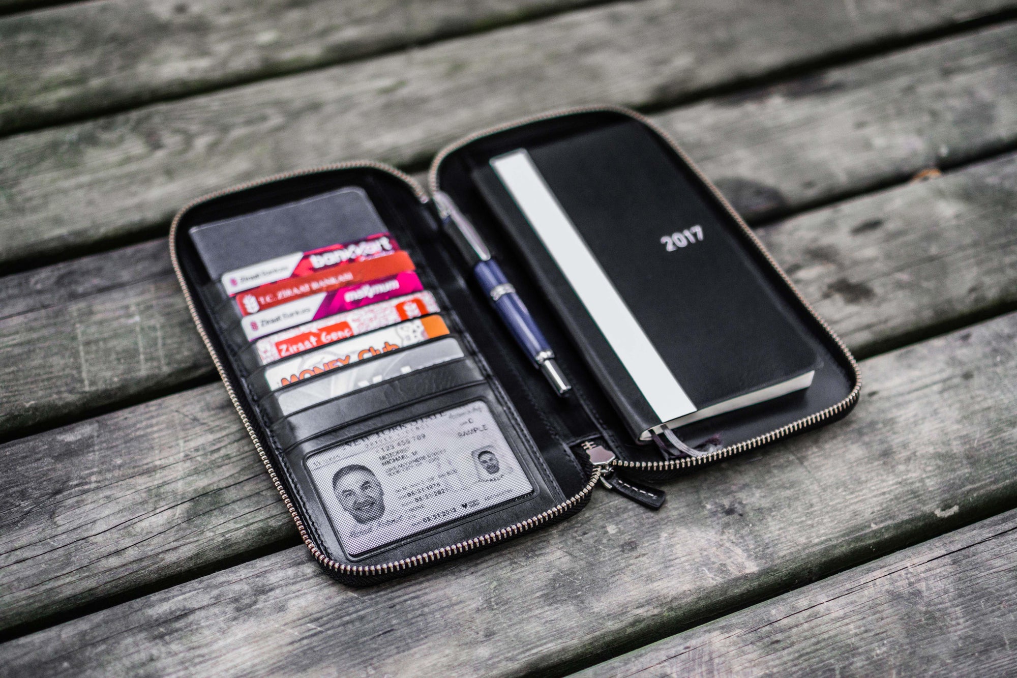 Leather Zippered Hobonichi Weeks Cover - Black-Galen Leather