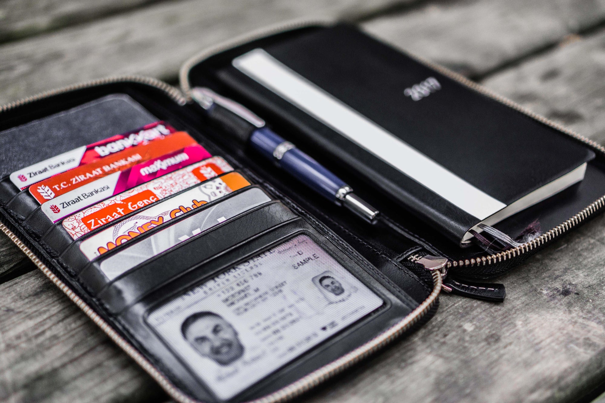 Leather Zippered Hobonichi Weeks Cover - Black-Galen Leather