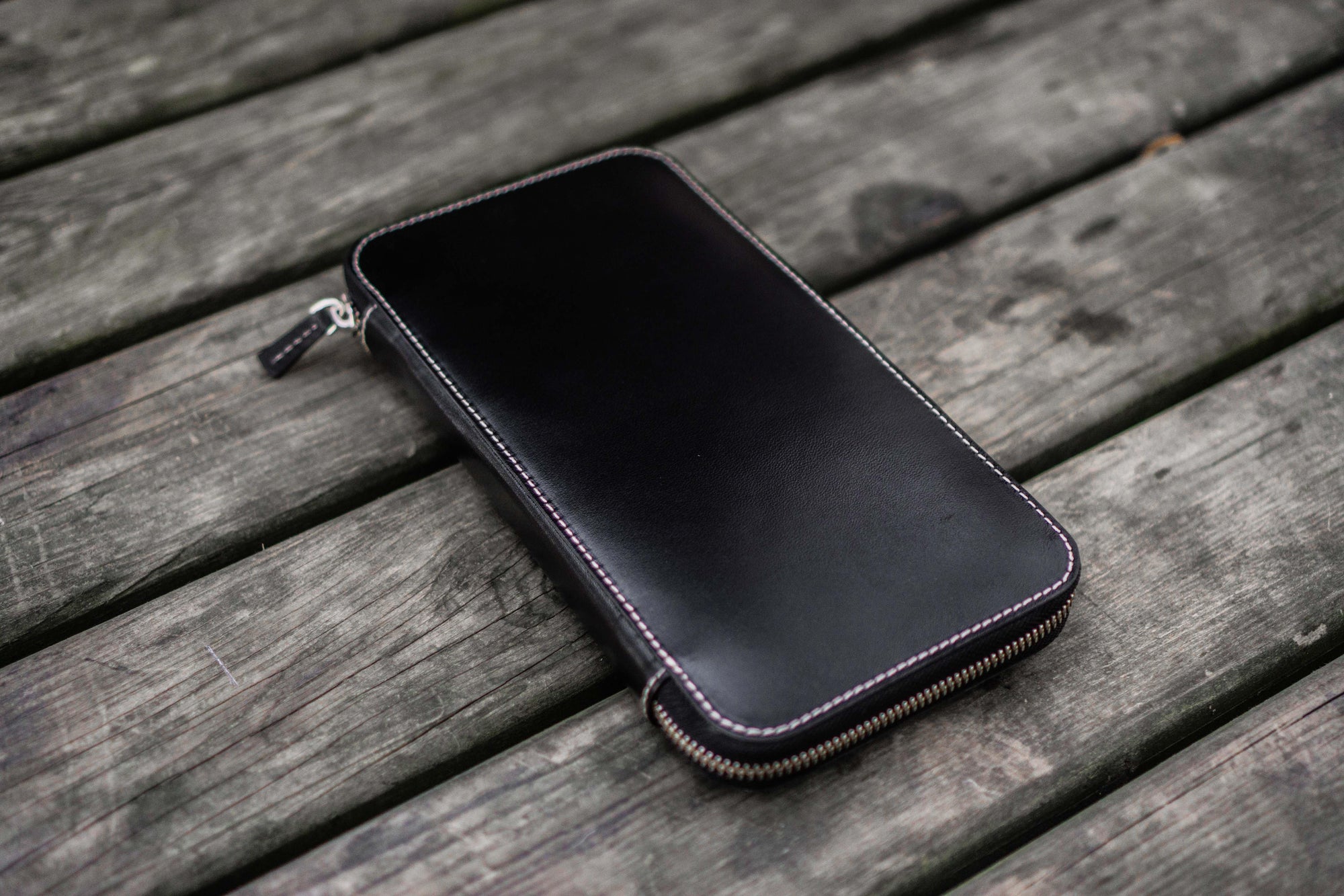 Leather Zippered Hobonichi Weeks Cover - Black-Galen Leather