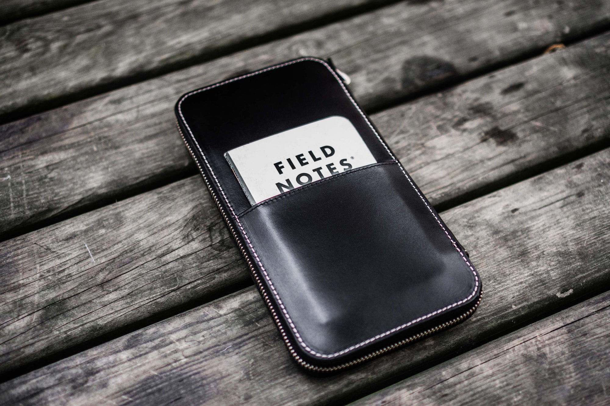 Leather Zippered Hobonichi Weeks Cover - Black-Galen Leather