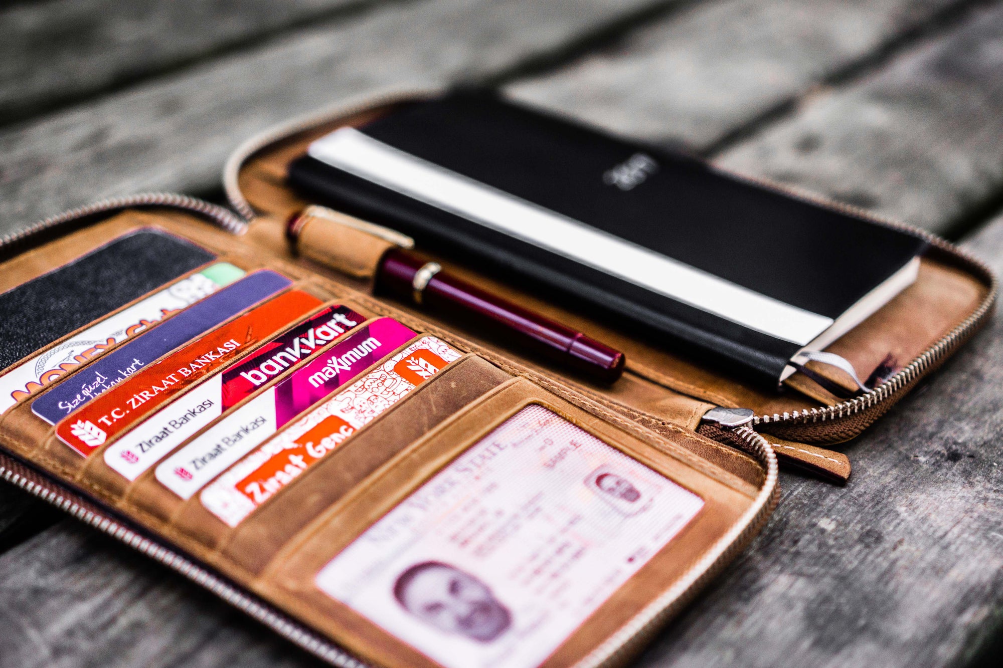 Leather Zippered Hobonichi Weeks Cover - Crazy Horse Brown-Galen Leather