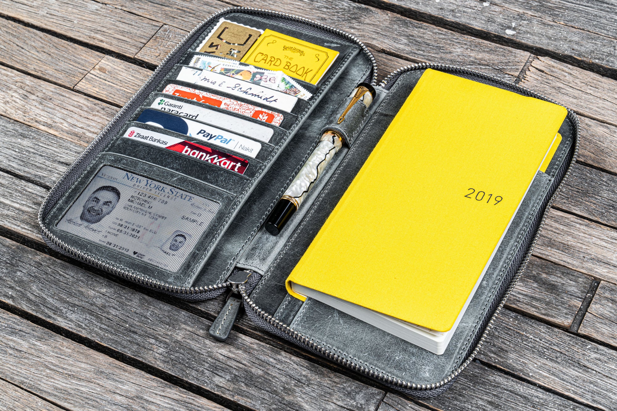 Leather Zippered Hobonichi Weeks Cover - Crazy Horse Smoky