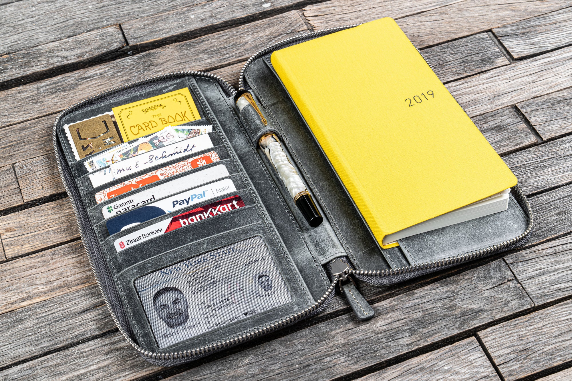 Leather Zippered Hobonichi Weeks Cover - Crazy Horse Smoky