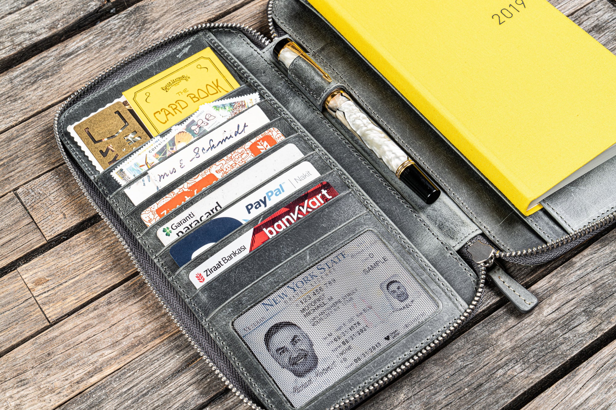 Leather Zippered Hobonichi Weeks Cover - Crazy Horse Smoky