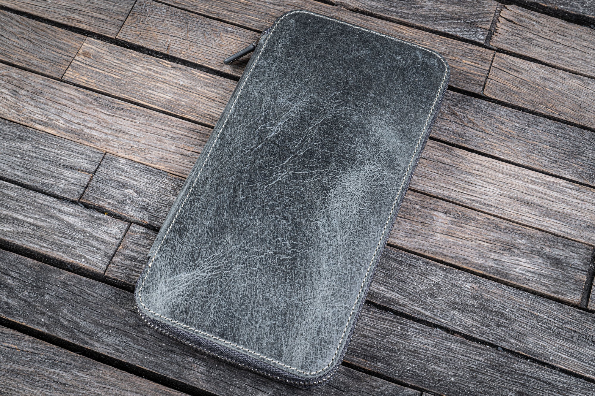 Leather Zippered Hobonichi Weeks Cover - Crazy Horse Smoky