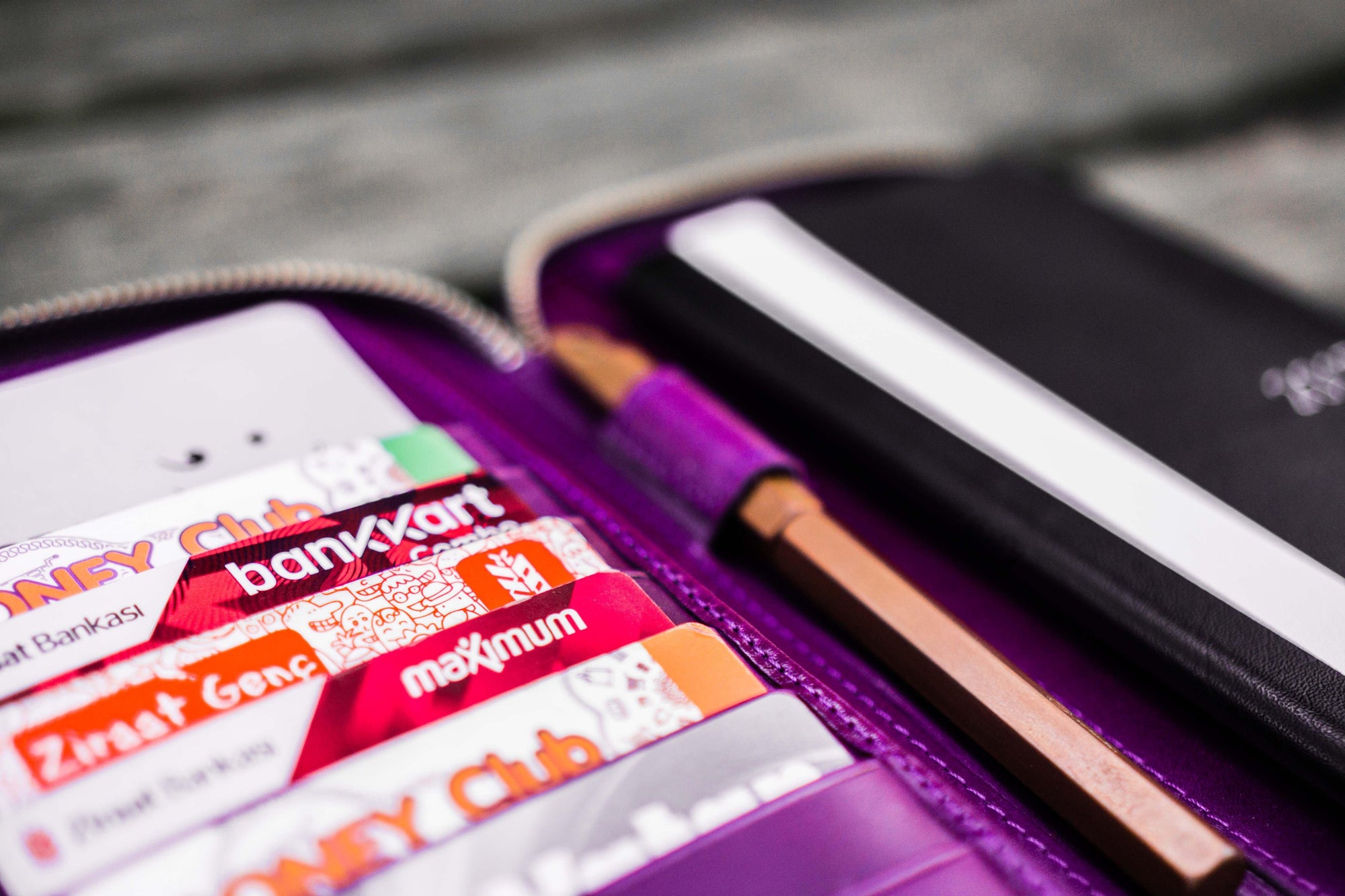 Leather Zippered Hobonichi Weeks Cover - Purple-Galen Leather