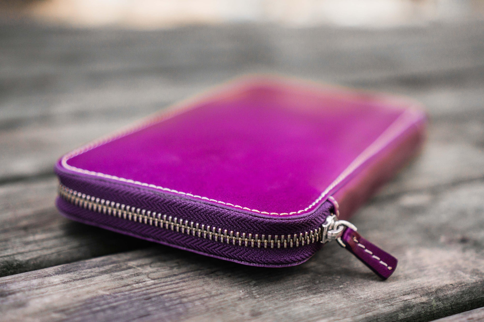 Leather Zippered Hobonichi Weeks Cover - Purple-Galen Leather