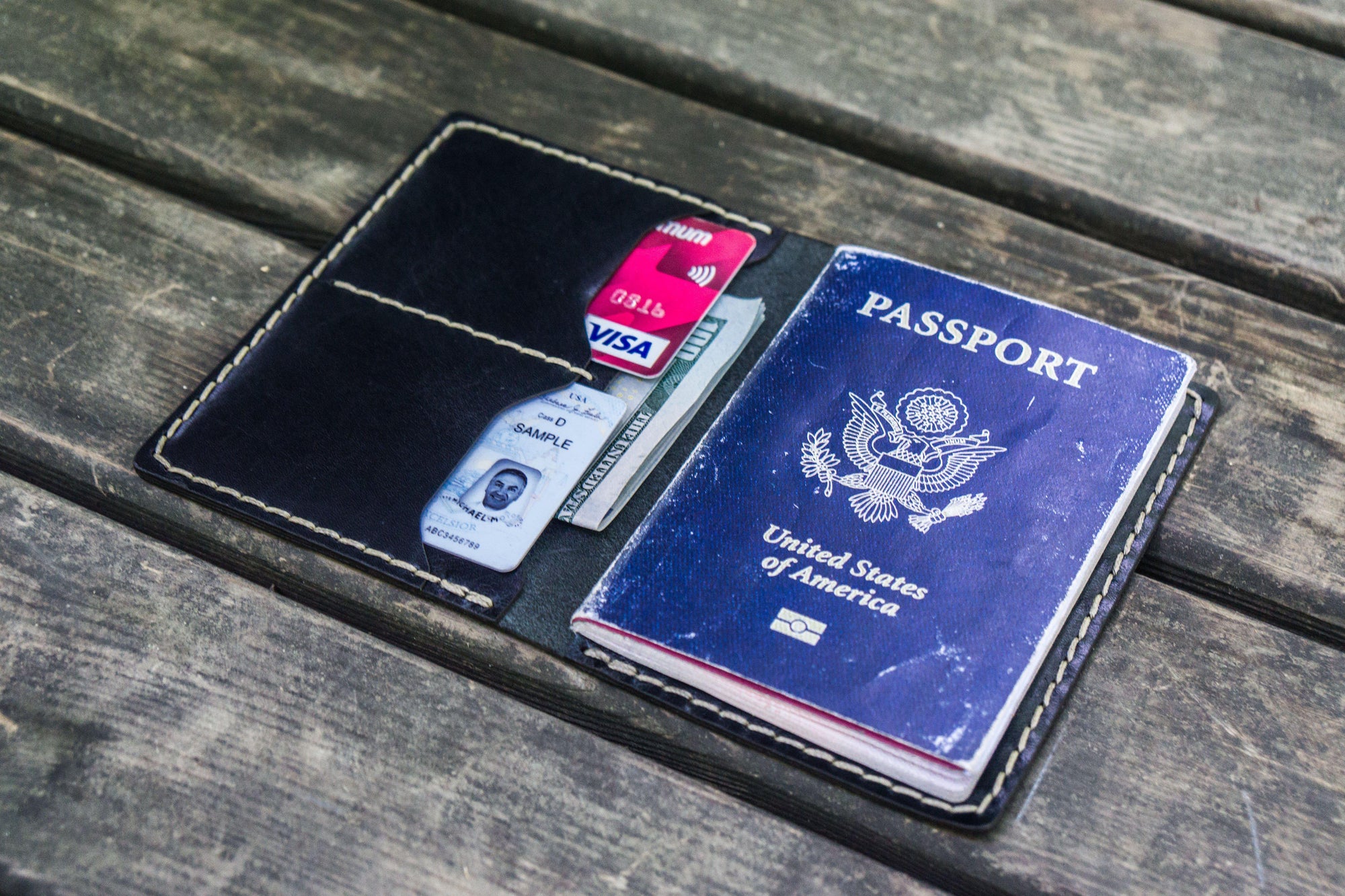 No.06 Leather Passport Holder - Black-Galen Leather