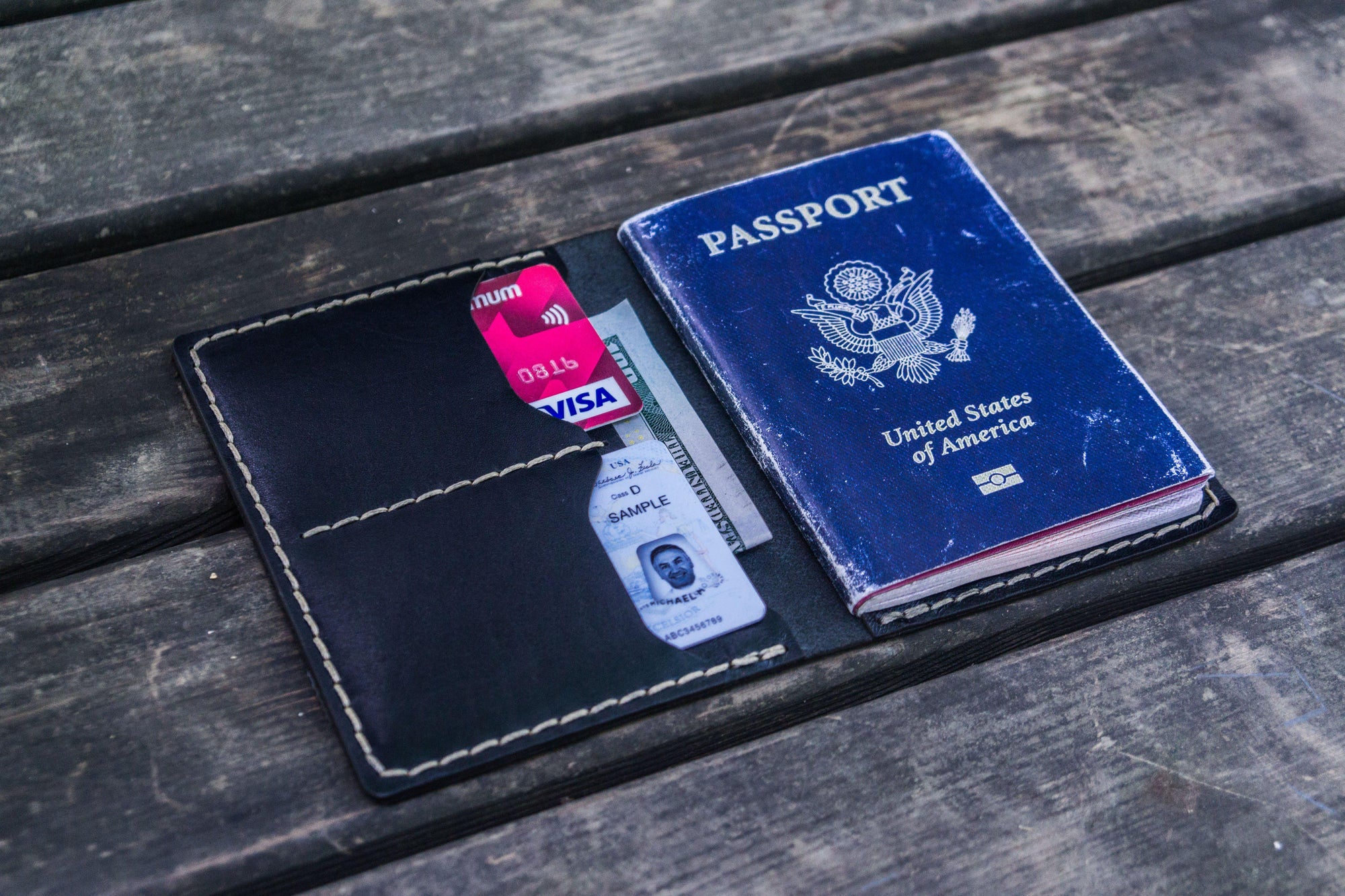 No.06 Leather Passport Holder - Black-Galen Leather