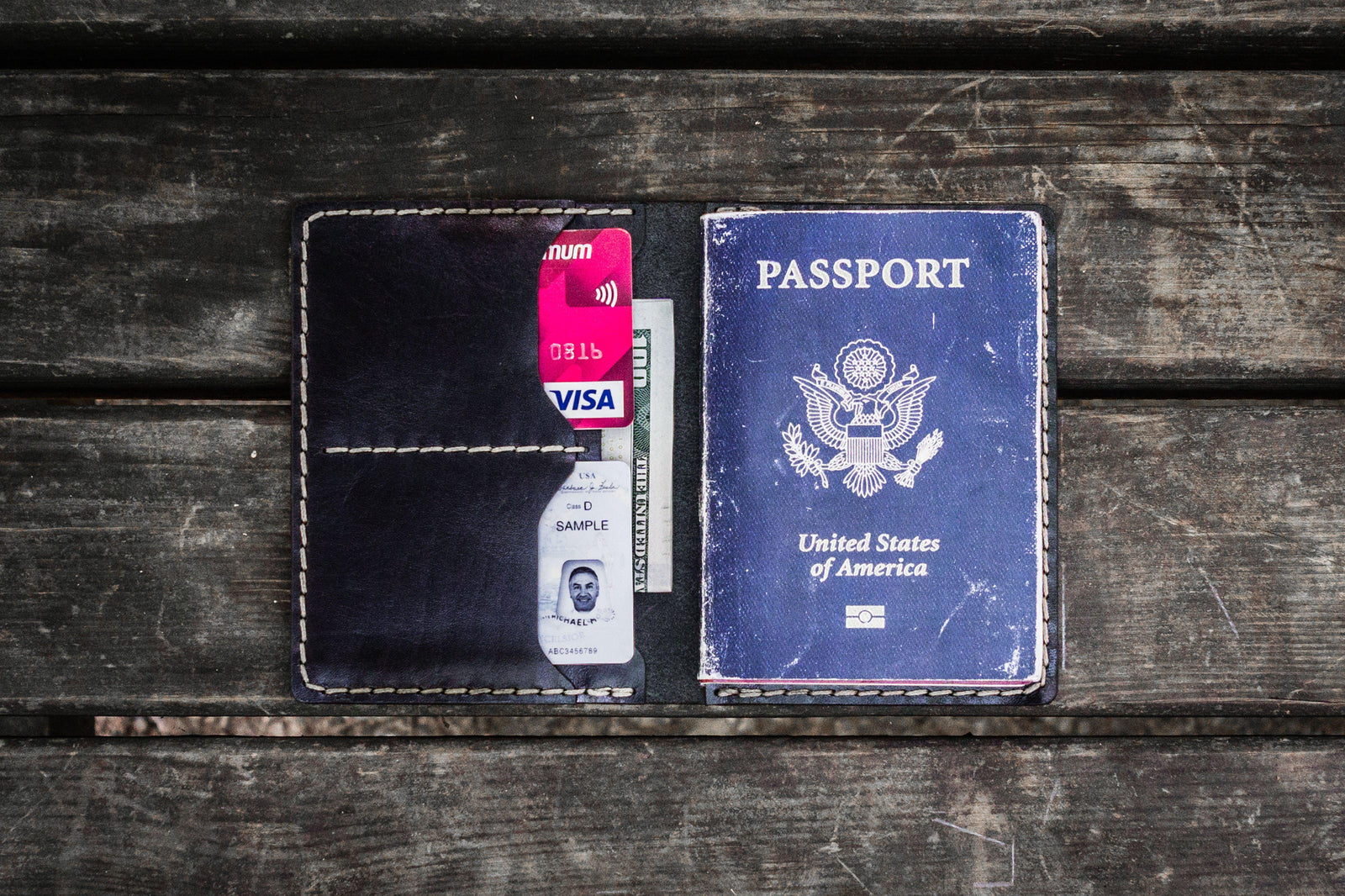 No.06 Leather Passport Holder - Black-Galen Leather