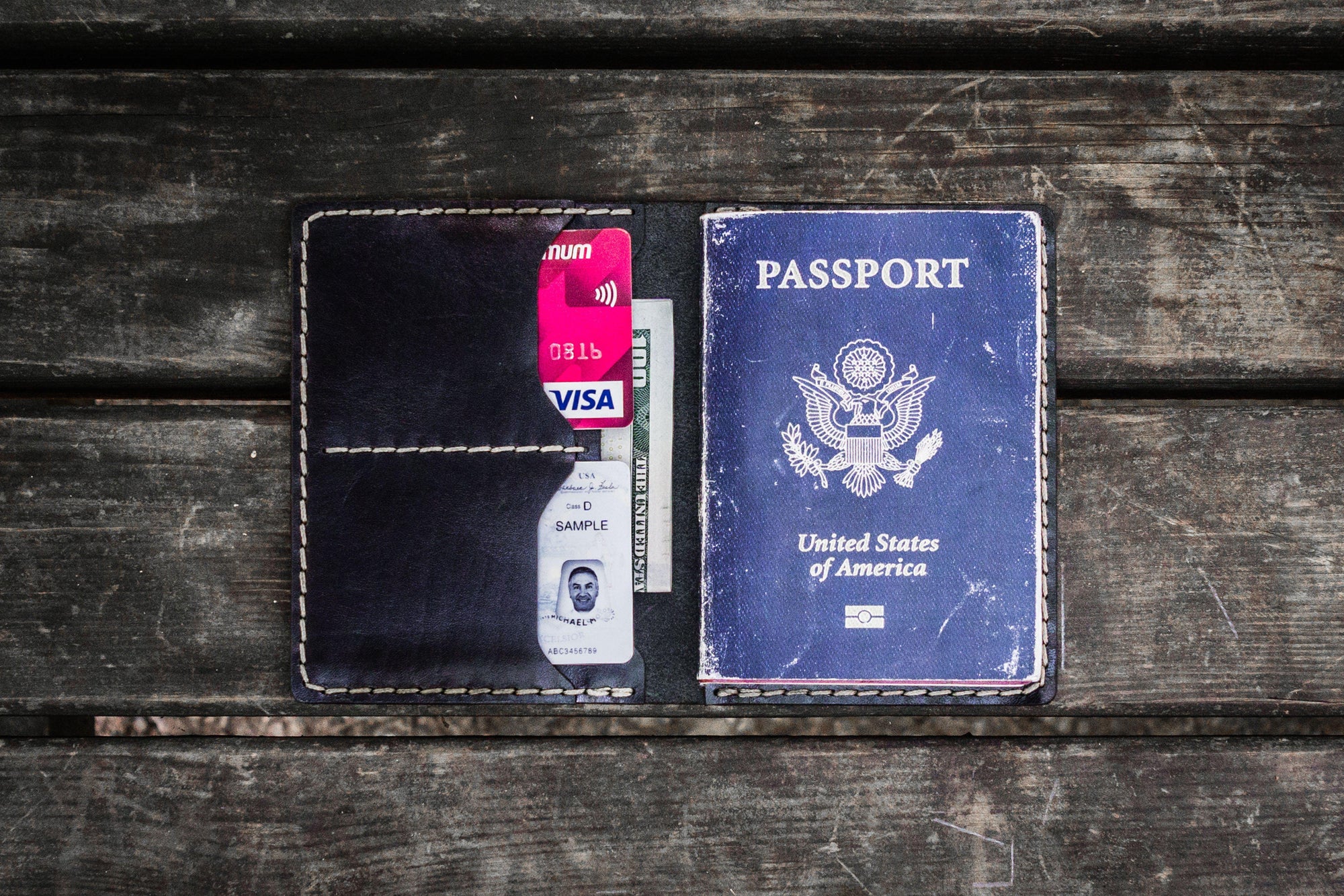 No.06 Leather Passport Holder - Black-Galen Leather