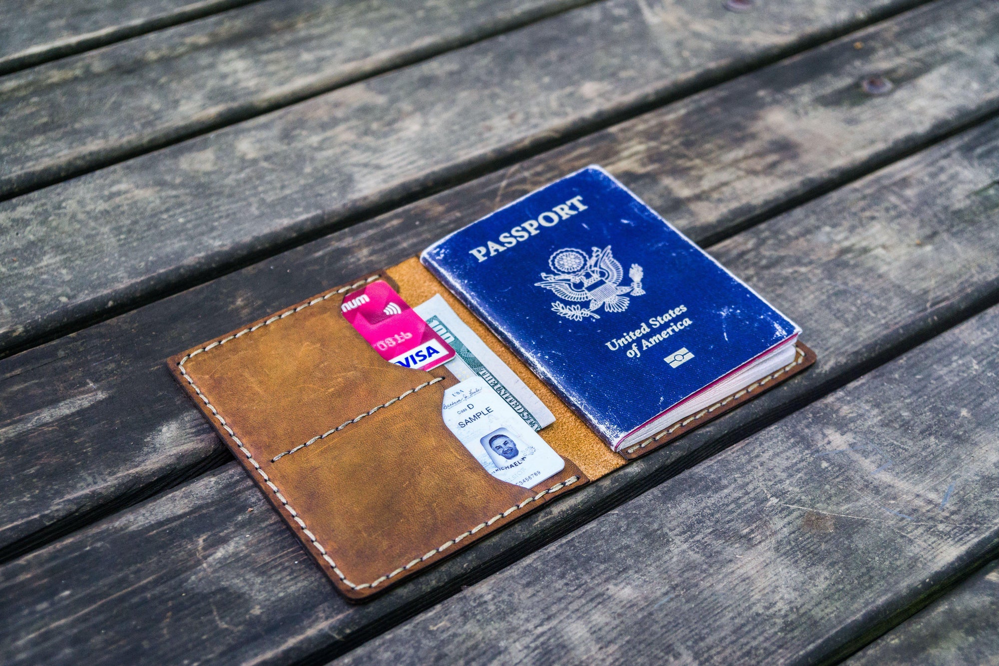 No.06 Leather Passport Holder - Crazy Horse Brown-Galen Leather
