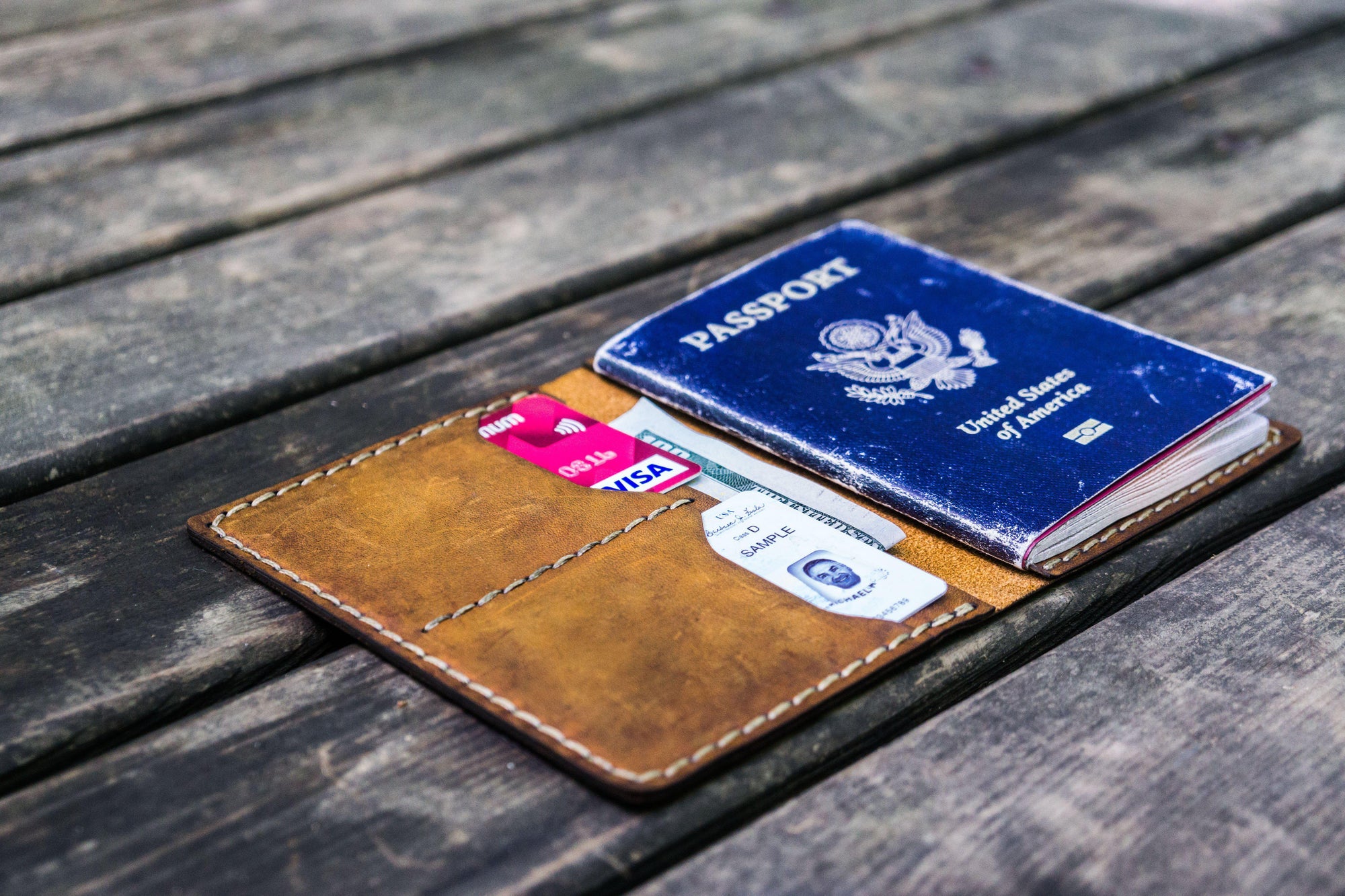 No.06 Leather Passport Holder - Crazy Horse Brown-Galen Leather