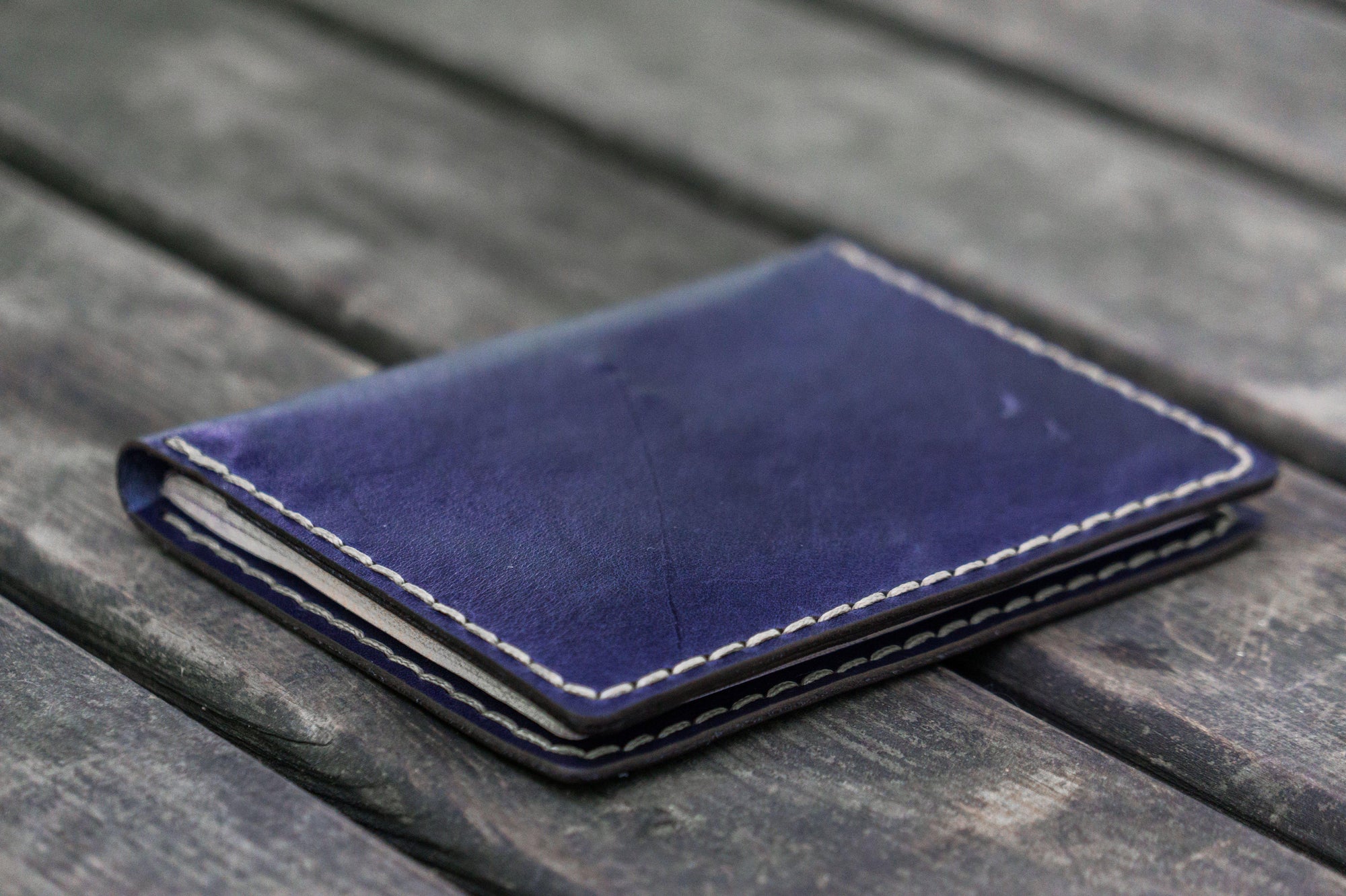 No.06 Leather Passport Holder - Navy Blue-Galen Leather