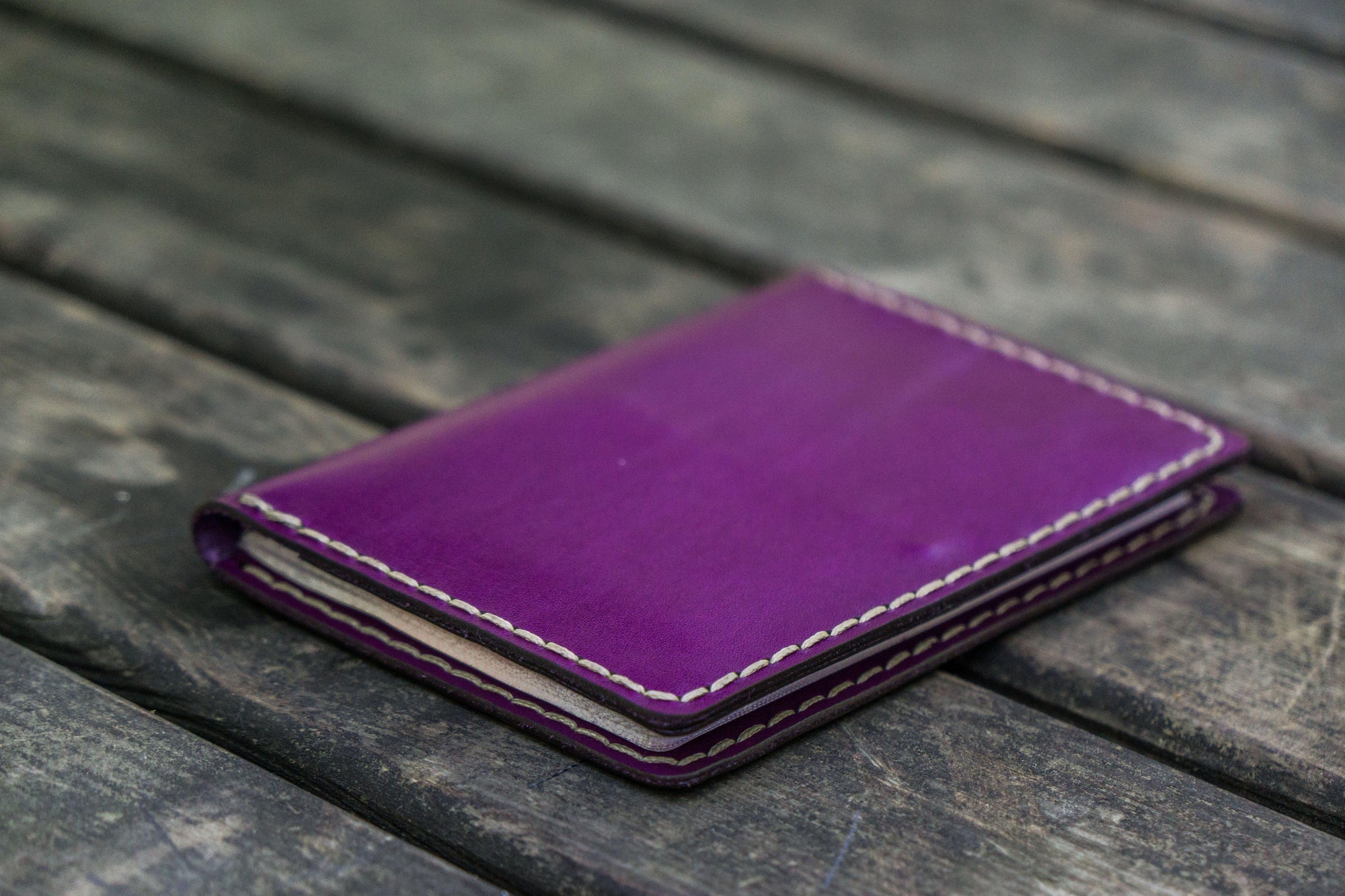 No.06 Leather Passport Holder - Purple-Galen Leather