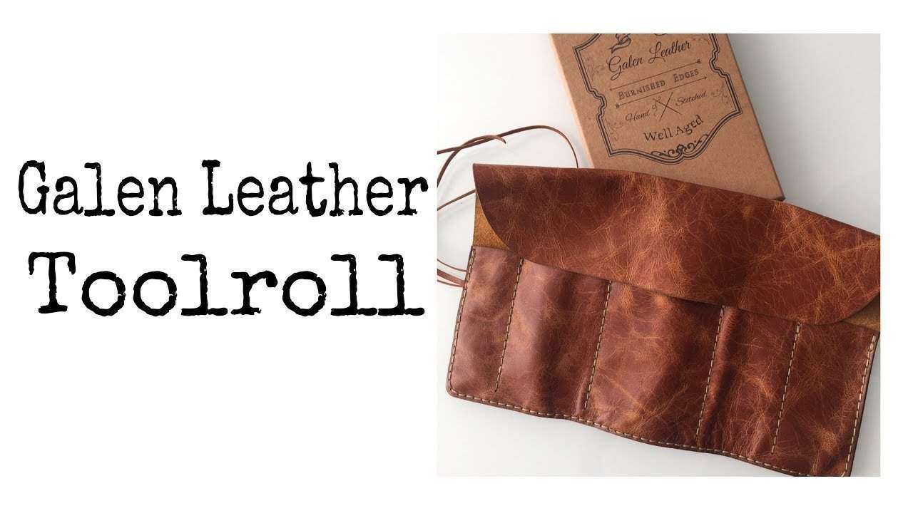Personalized Leather Pen Roll - Rustic Dark Brown