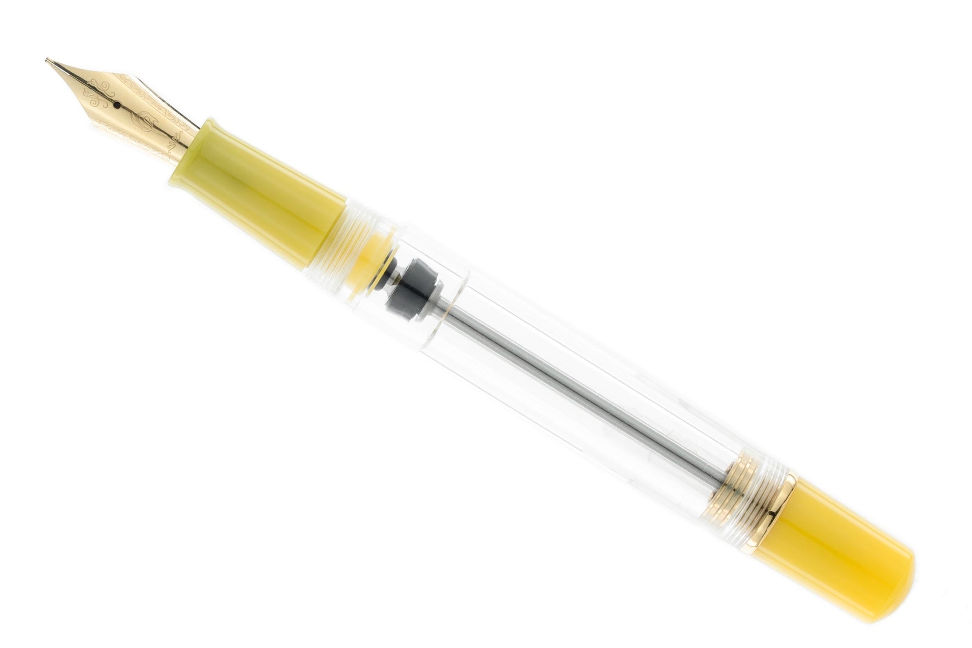 Fountain pen nib on a white background