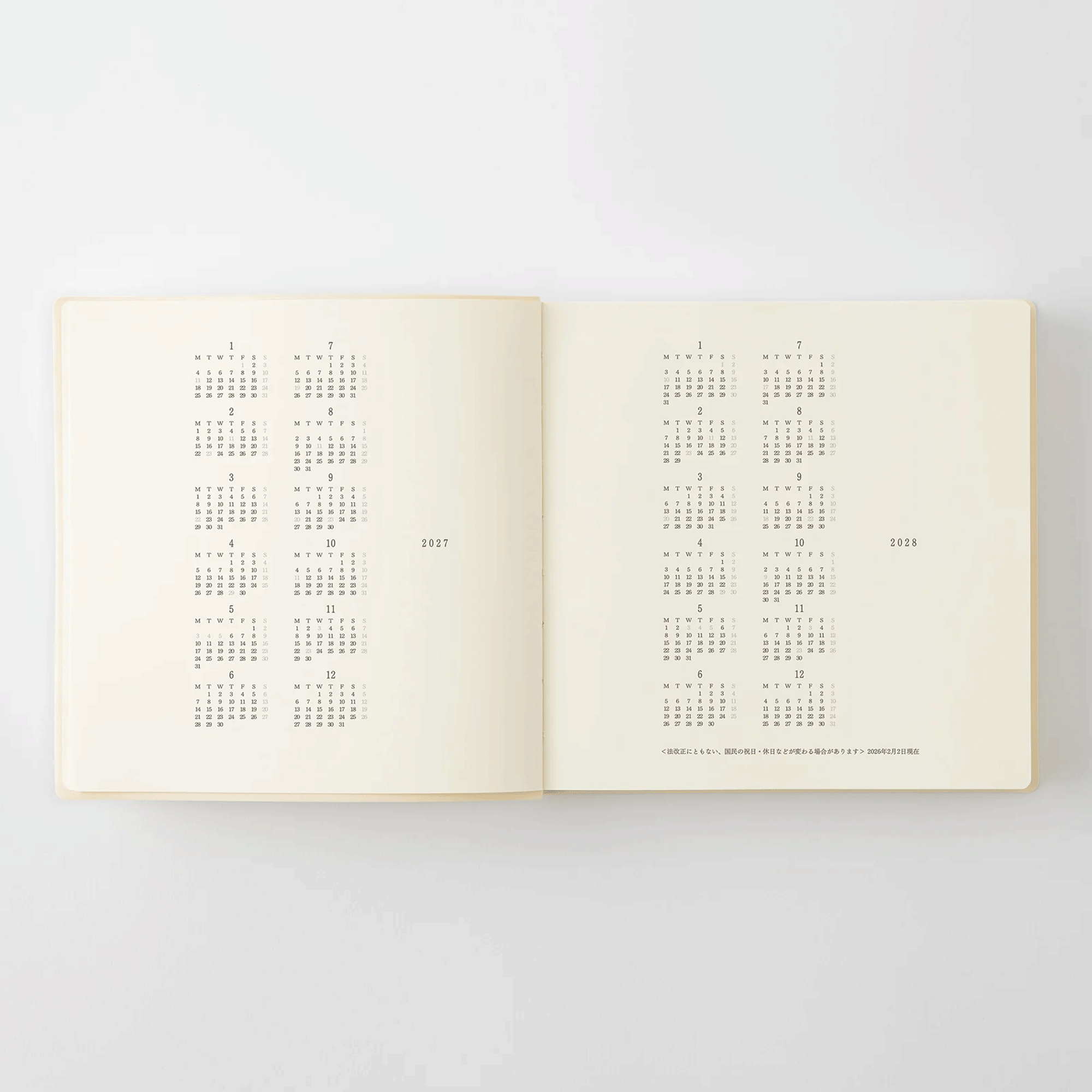 Midori MD  2027 Ajandası 1 Day 1 Page - A5 Kare
