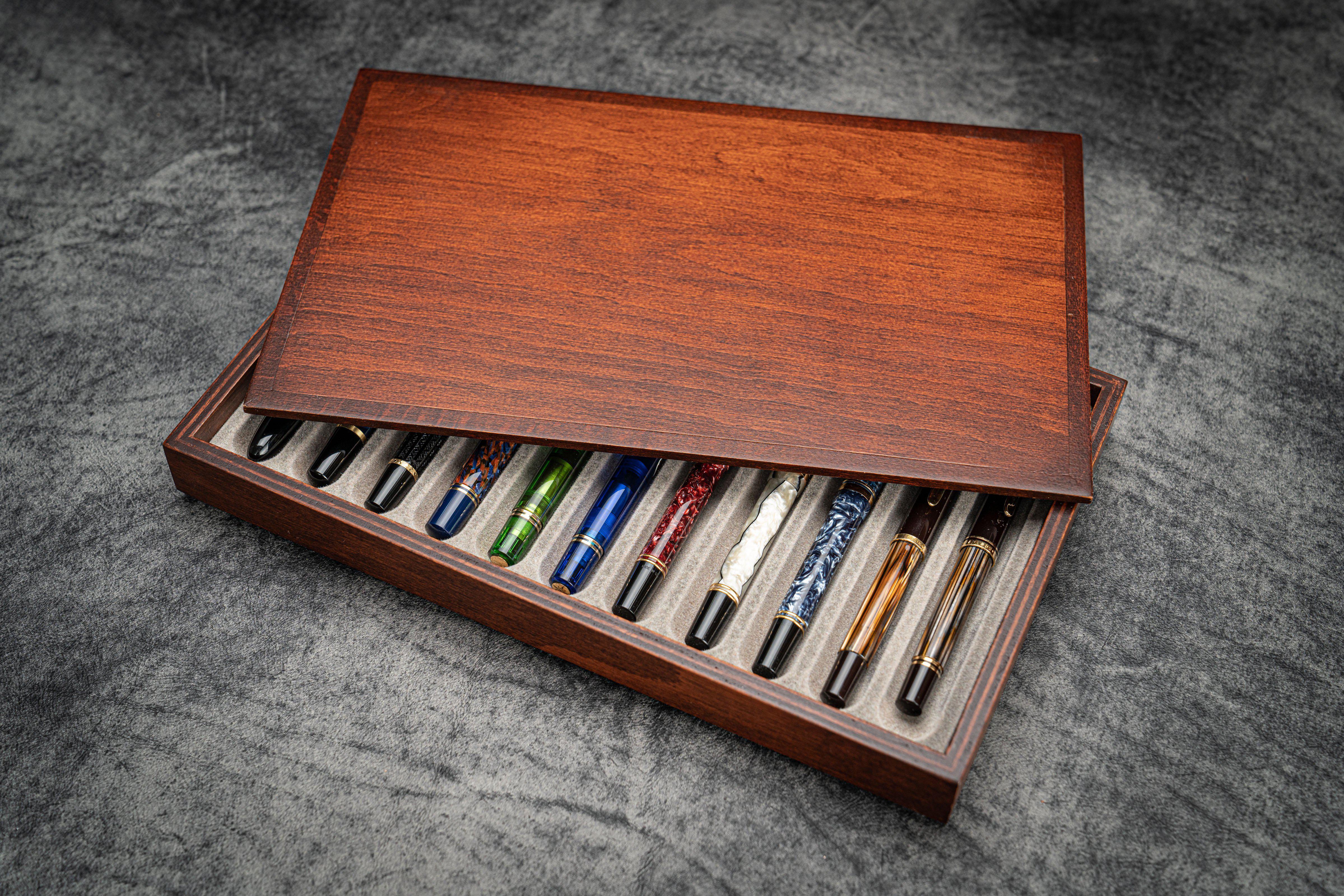 Stack & Store Wood Pen Display Box - With Wood Lid | Galen TR