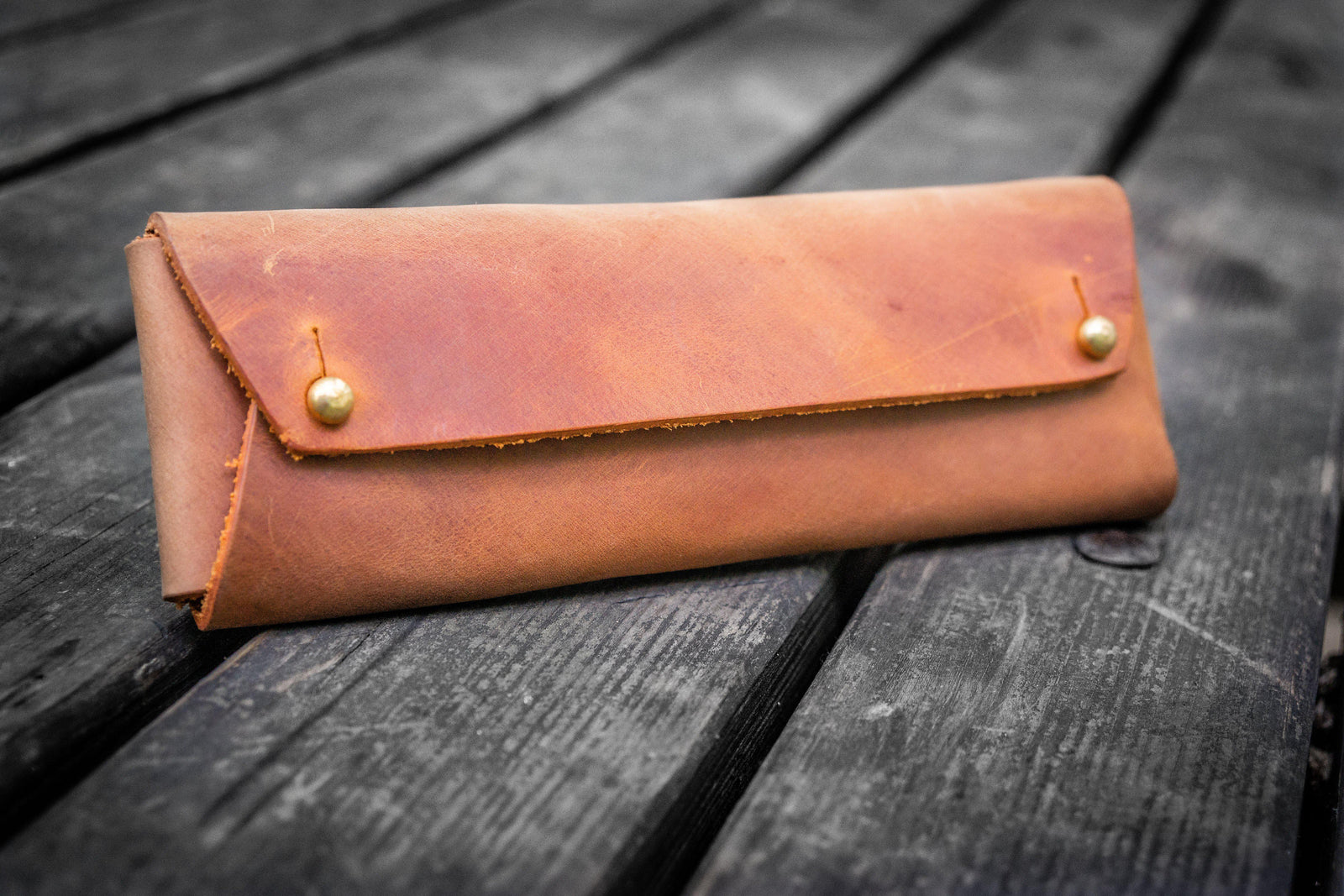 The Student Leather Pencil Case - Crazy Horse Tan-Galen Leather