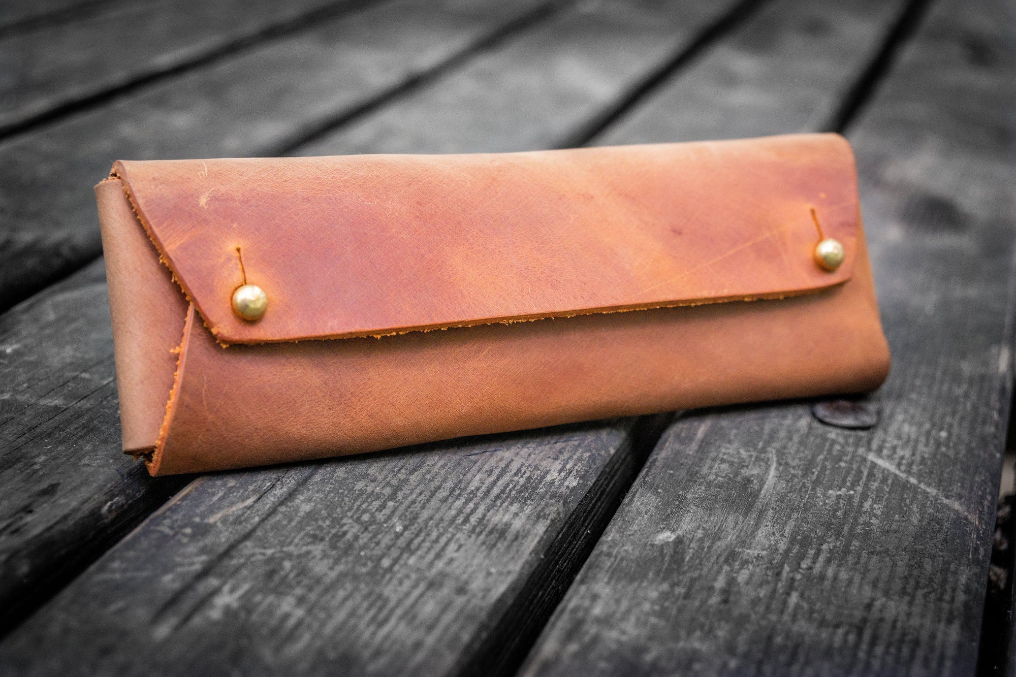 The Student Leather Pencil Case - Crazy Horse Tan-Galen Leather