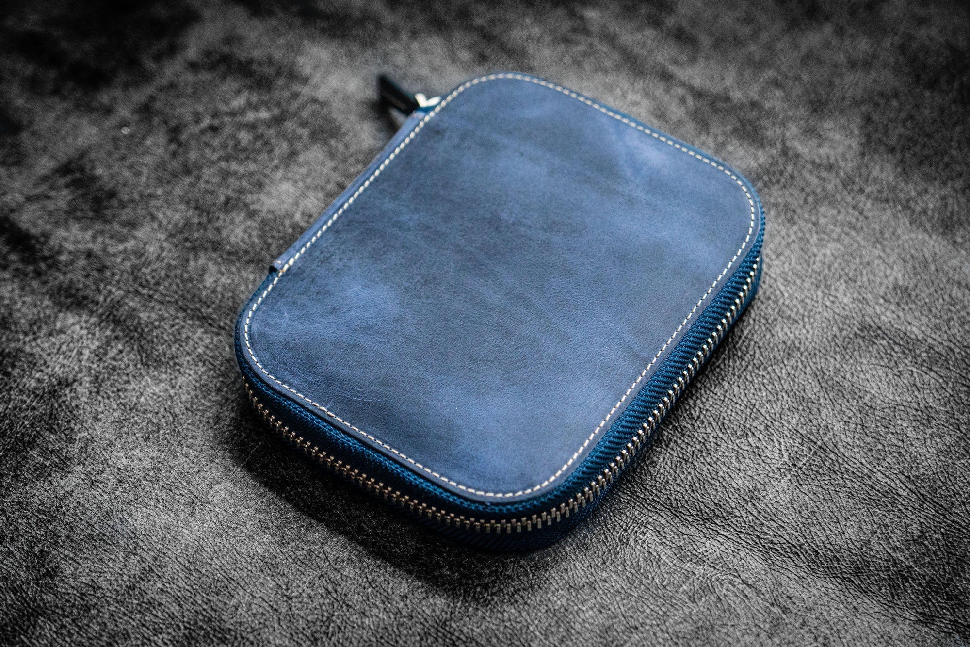 10&#39;lu Deri Kalemlik - Crazy Horse Koyu Mavi