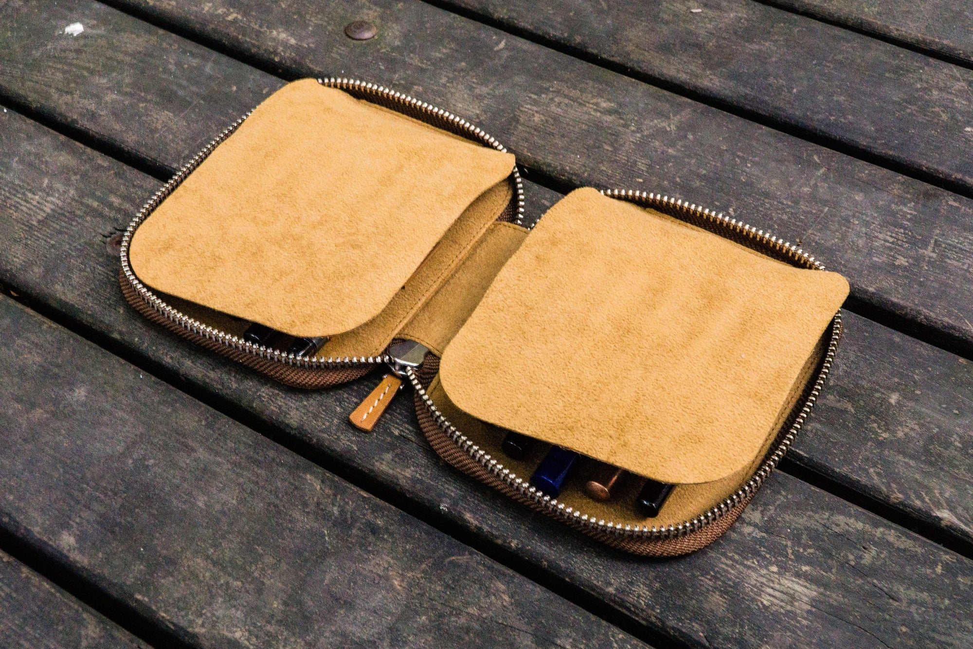 10'lu Deri Kalemlik - Crazy Horse Taba / Kahverengi