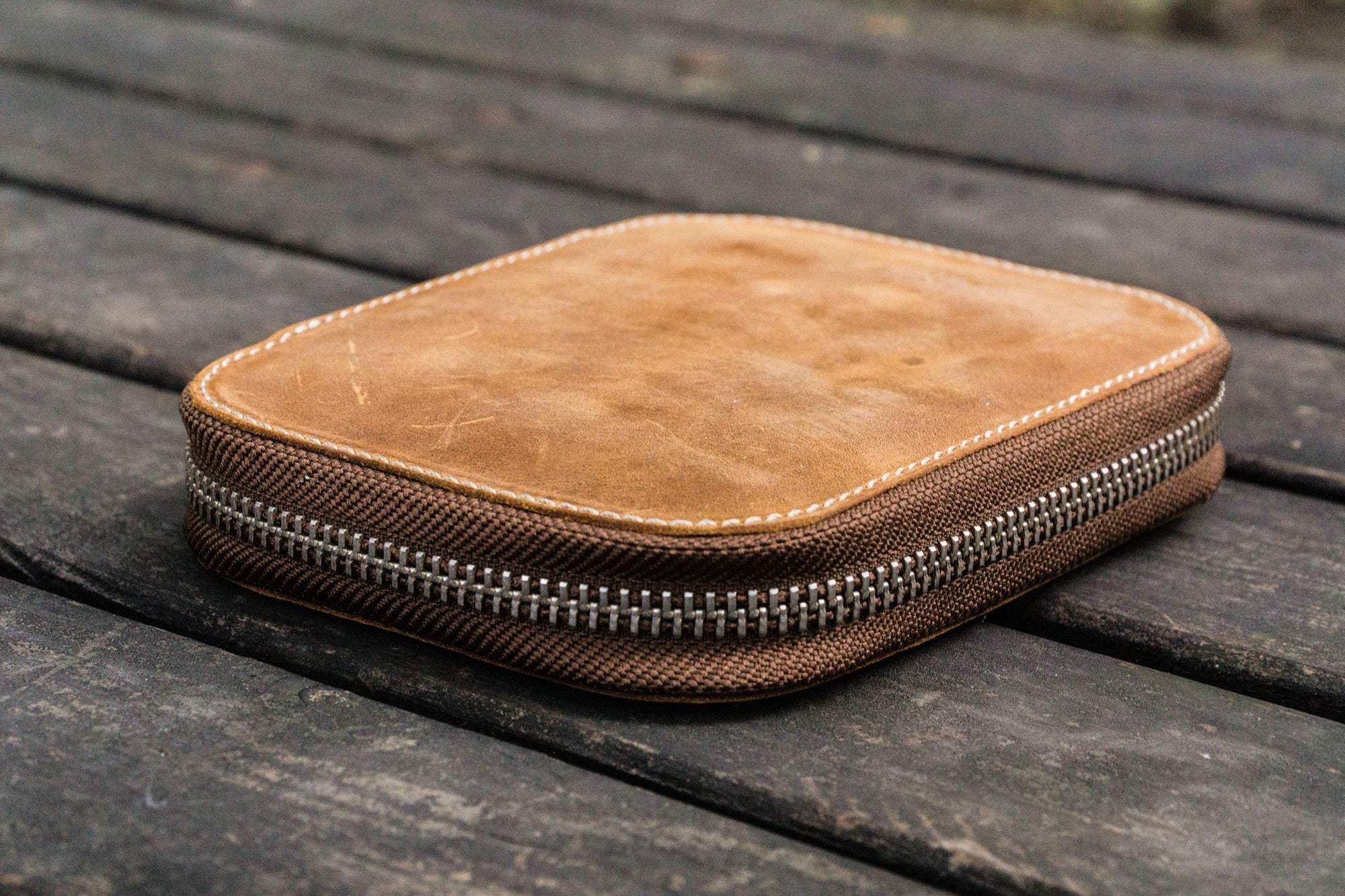 10'lu Deri Kalemlik - Crazy Horse Taba / Kahverengi