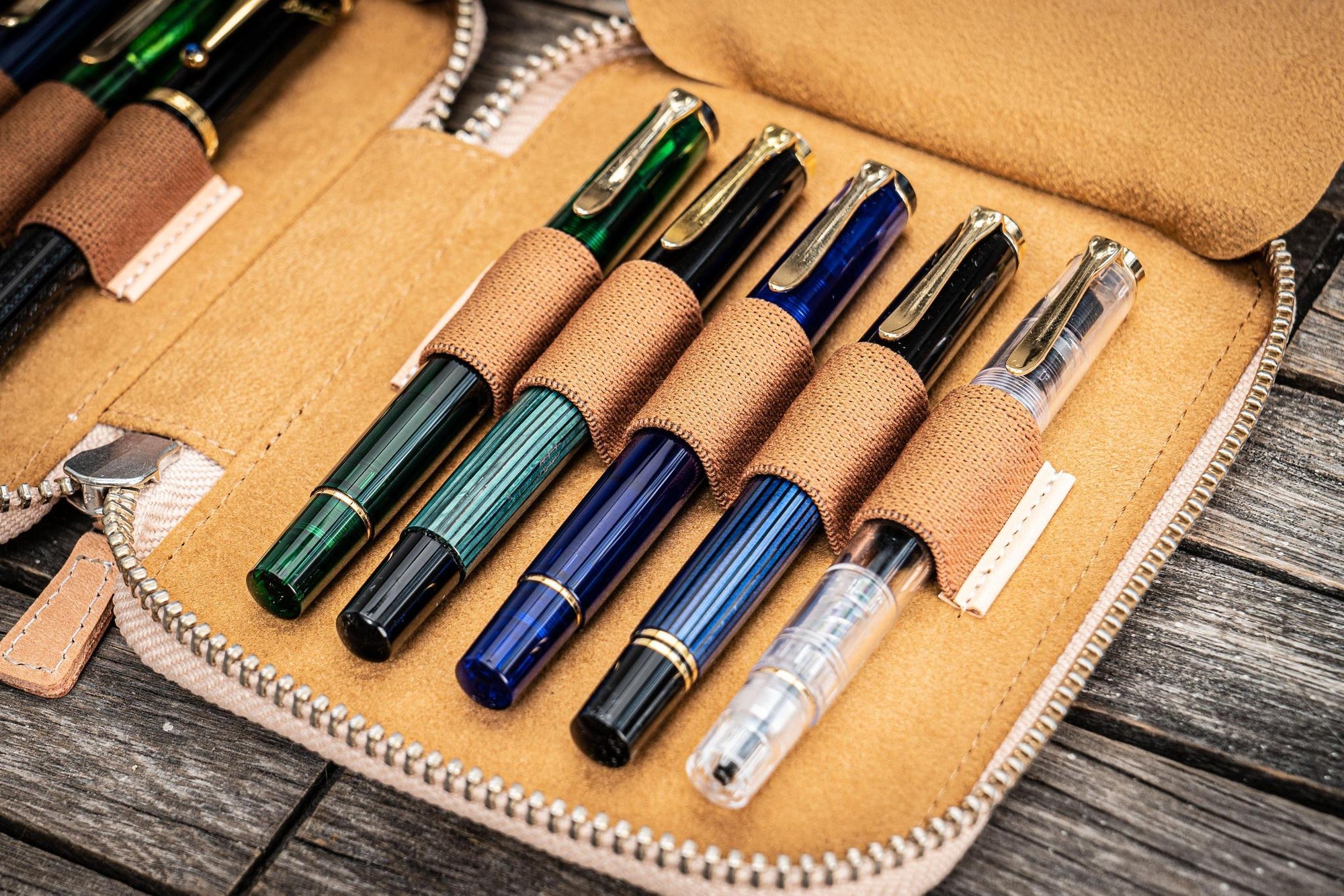 10'lu Deri Kalemlik - Undyed Leather