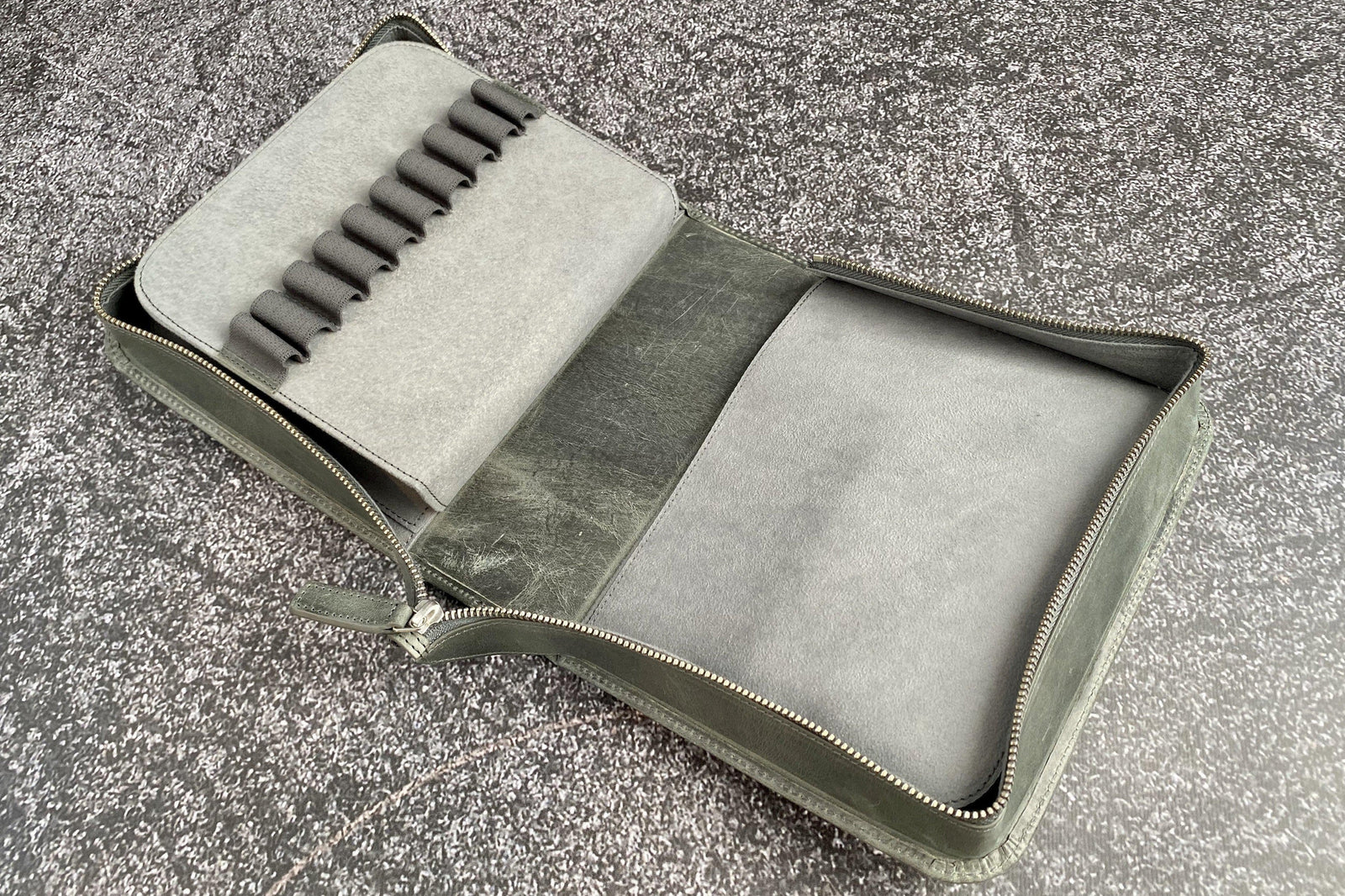 40'lı Deri Kalemlik - Crazy Horse Füme