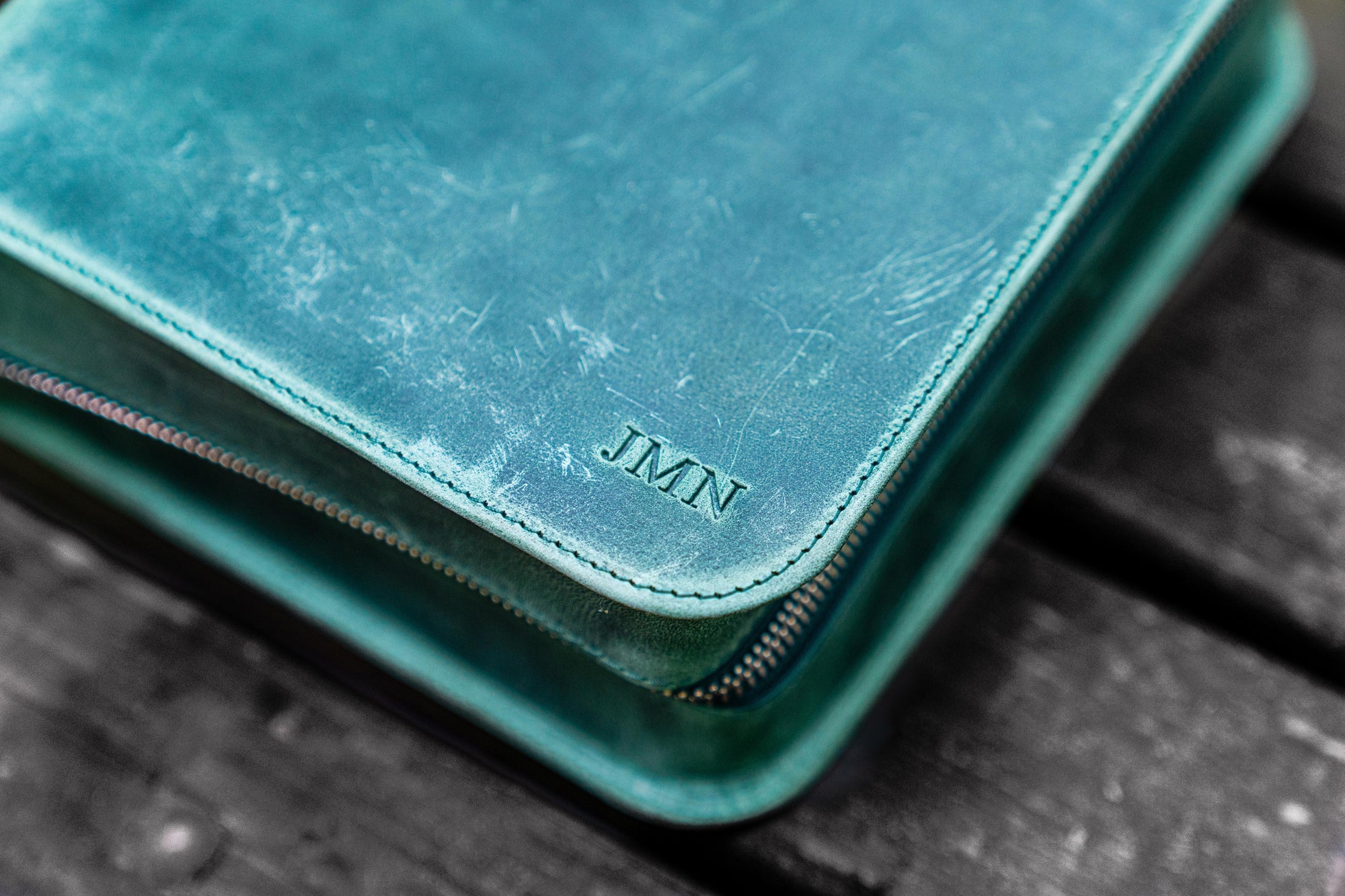 40'lı Deri Kalemlik - Crazy Horse Orman Yeşili