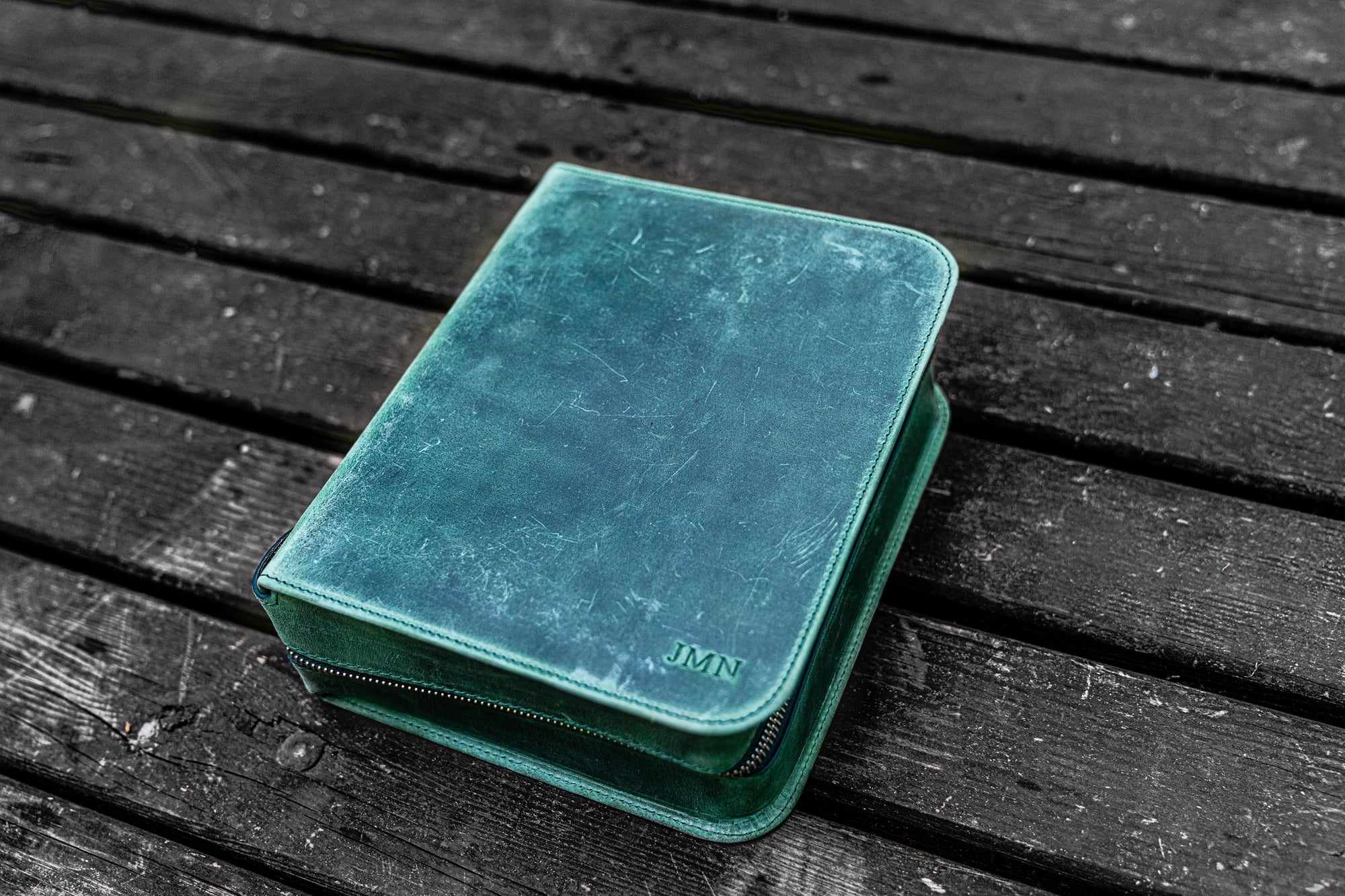 40'lı Deri Kalemlik - Crazy Horse Orman Yeşili