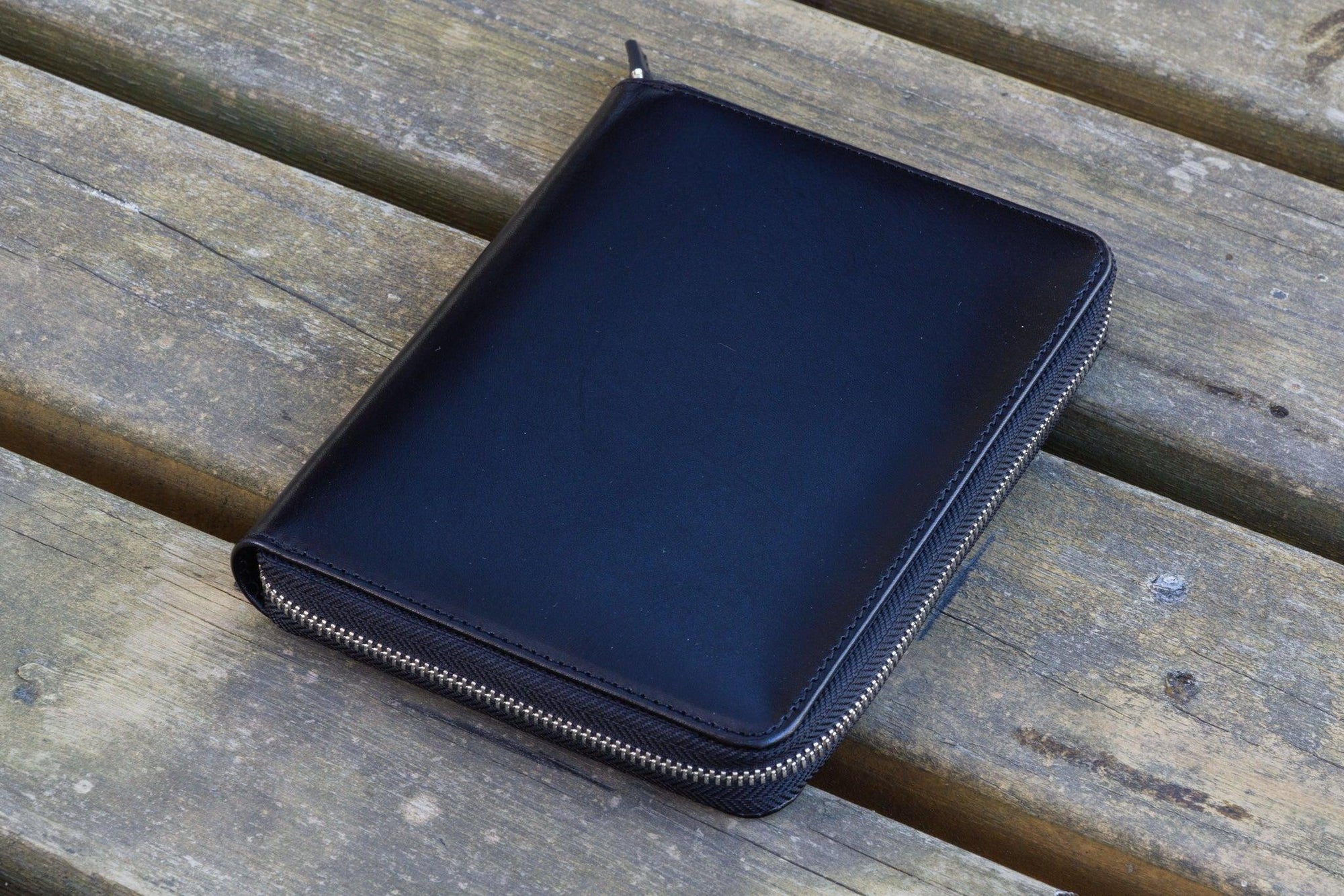 5'li Fermuarlı Deri Kalemlik - Siyah